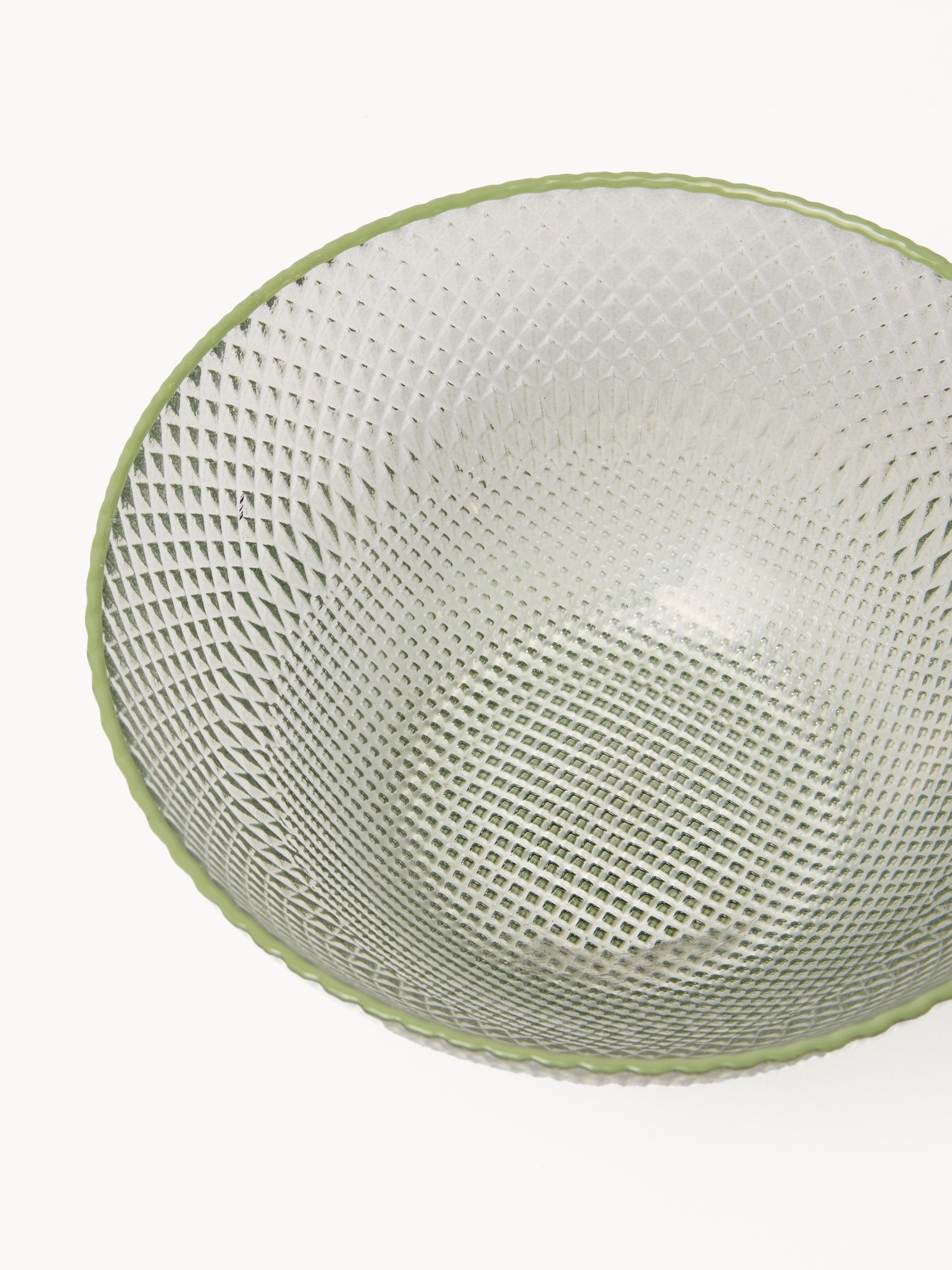 Sage green diamond-cut bowl, Green, large image number 1