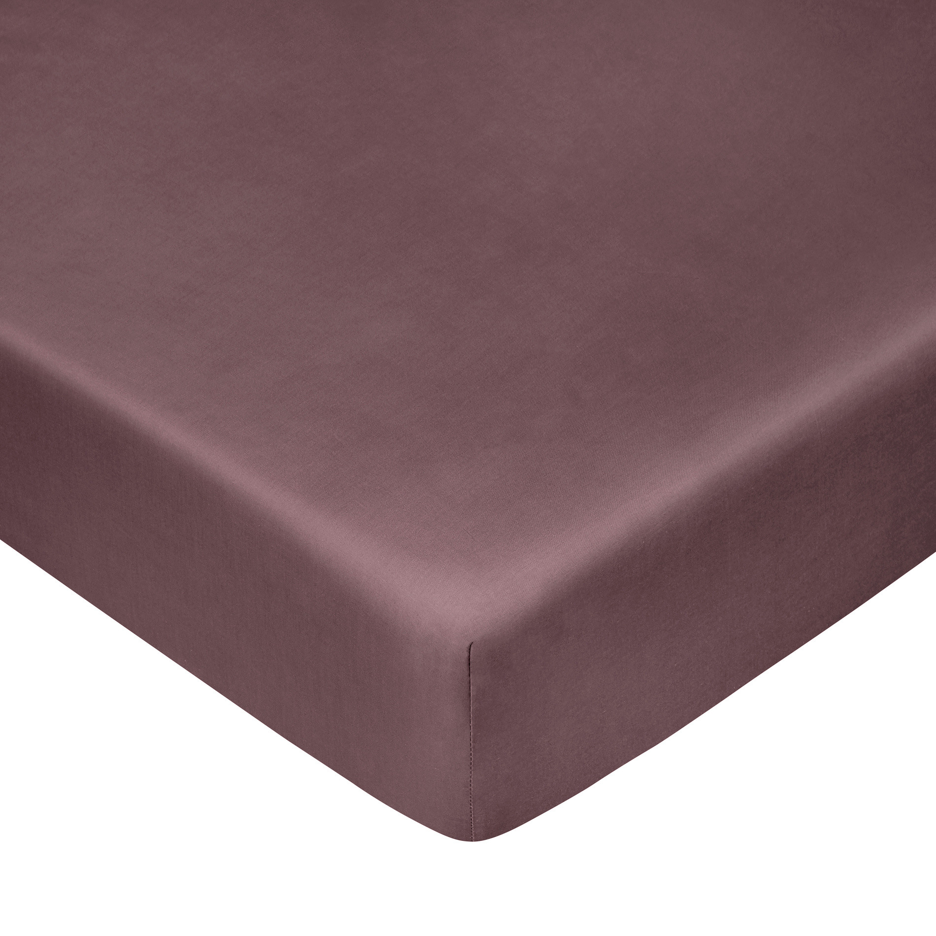 Zefiro solid colour fitted sheet in percale., Purple, large image number 0