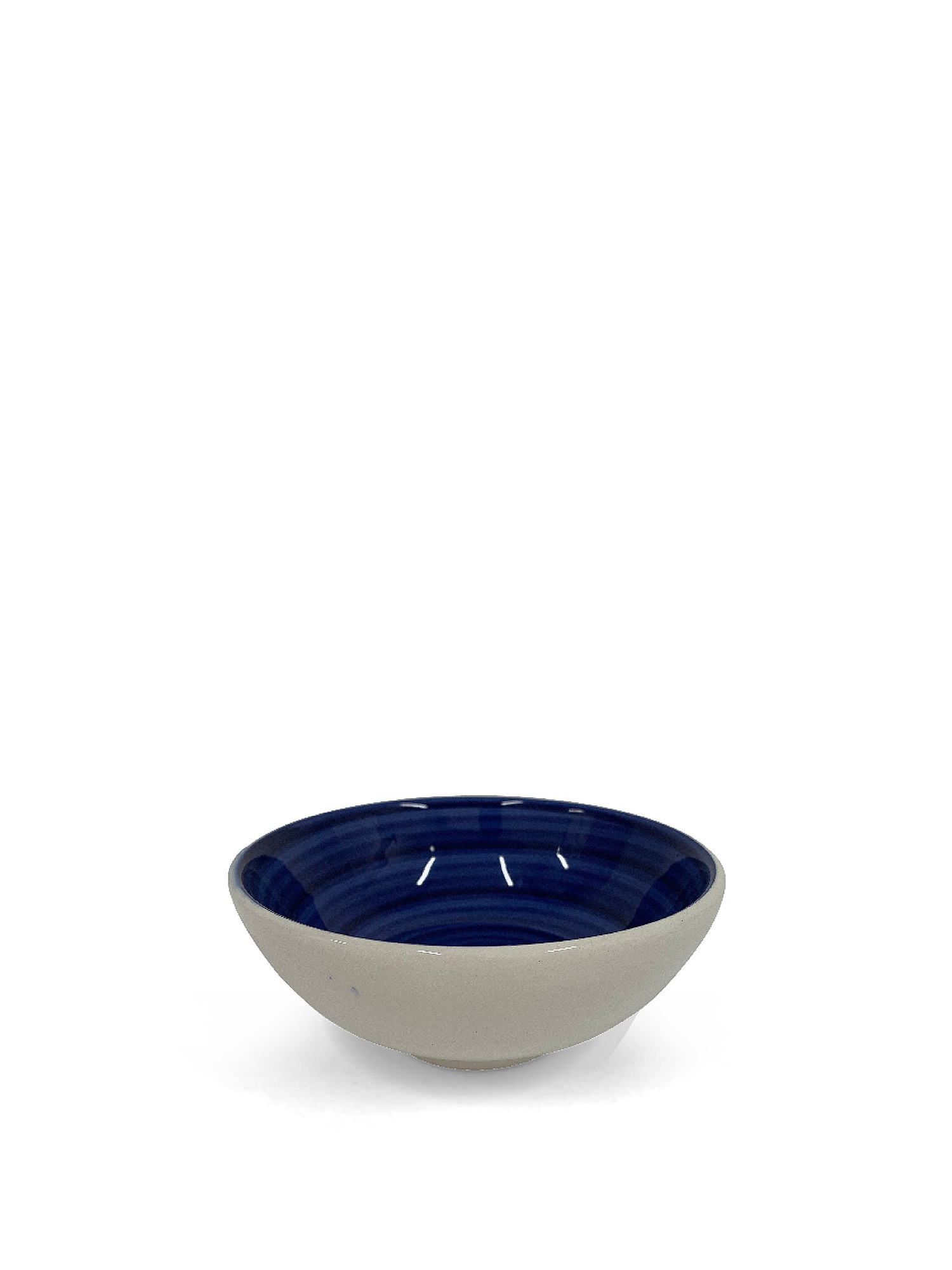 Spiral hand painted ceramic bowl, Blue, large image number 0