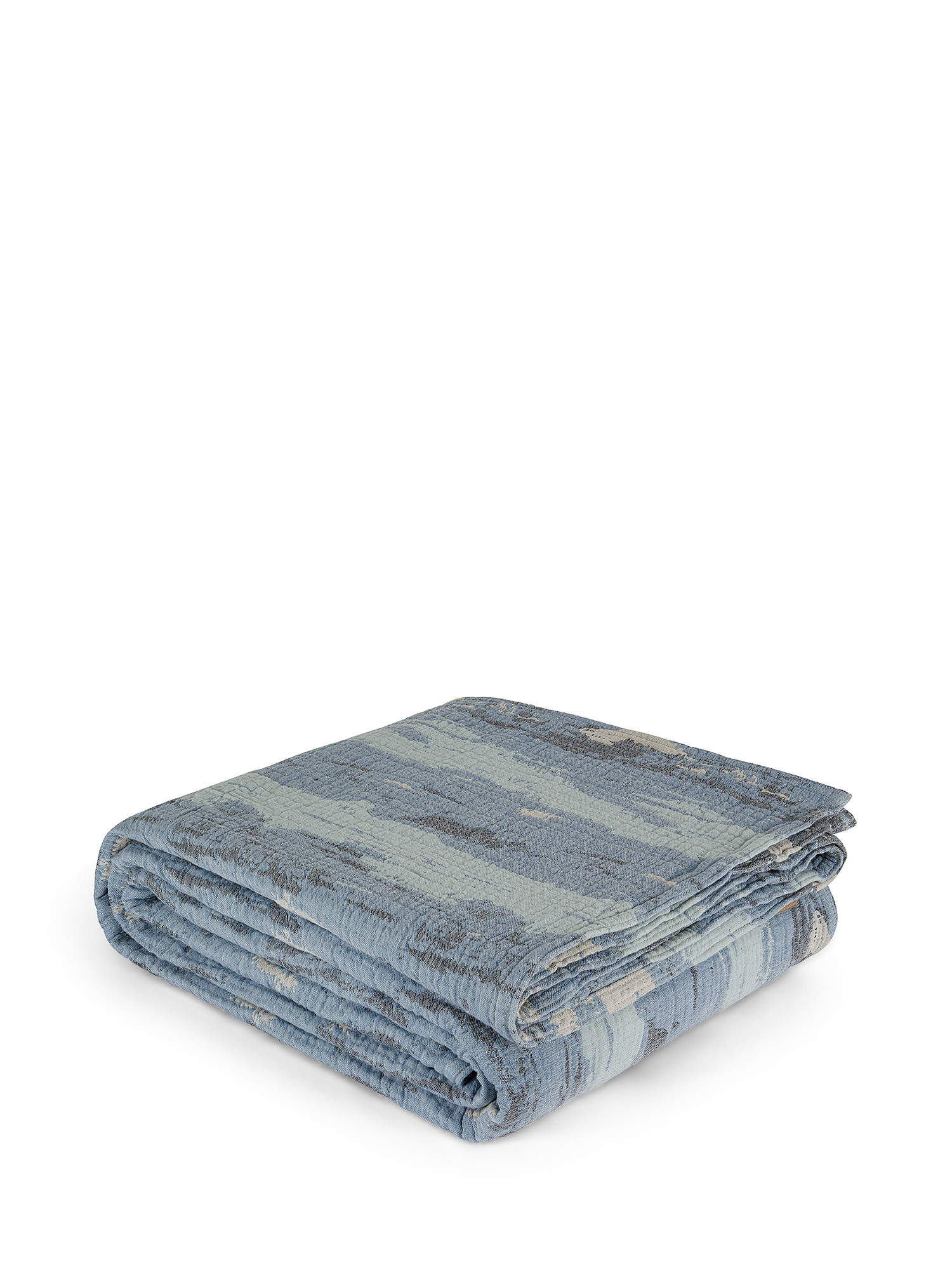 Pure cotton stonewashed bedspread, Blue, large image number 0