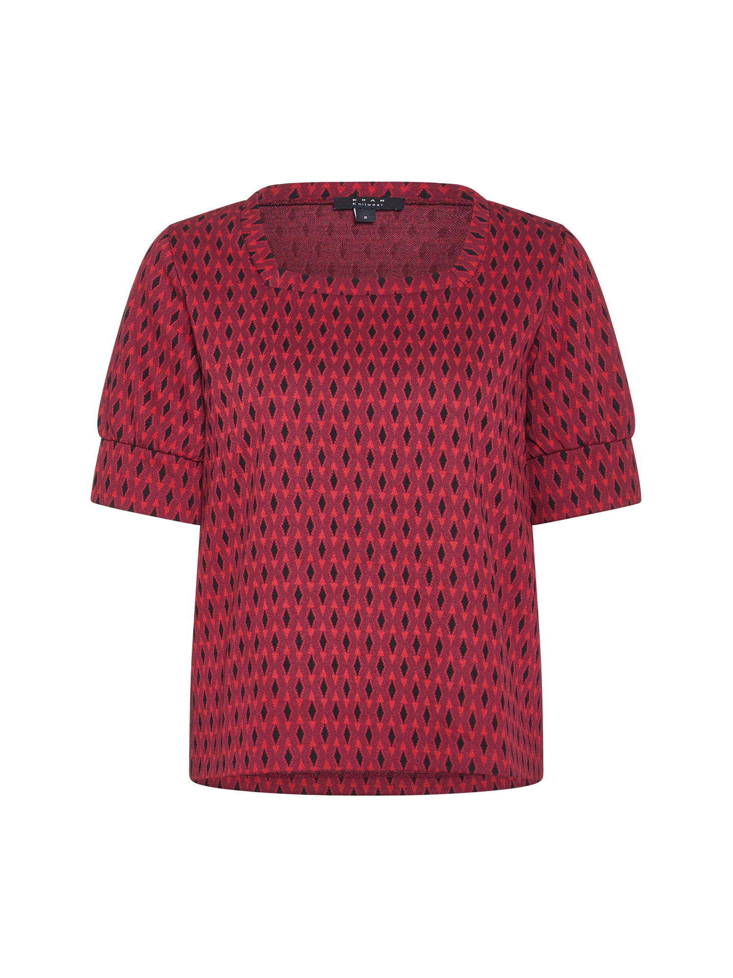 Koan - T-shirt con fantasia a rombi, Rosso, large image number 0