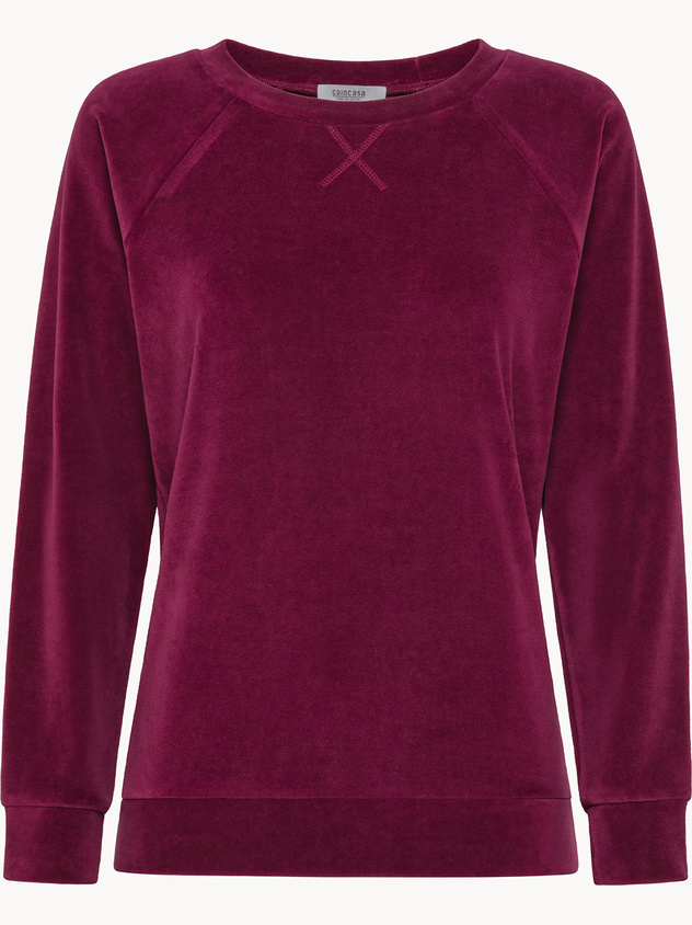 Long-sleeved velvet sweater