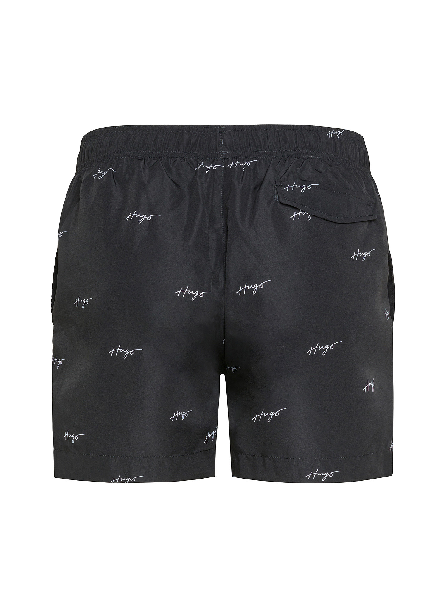 Hugo - Swim boxer in recycled fabric with logo, Black, large image number 1