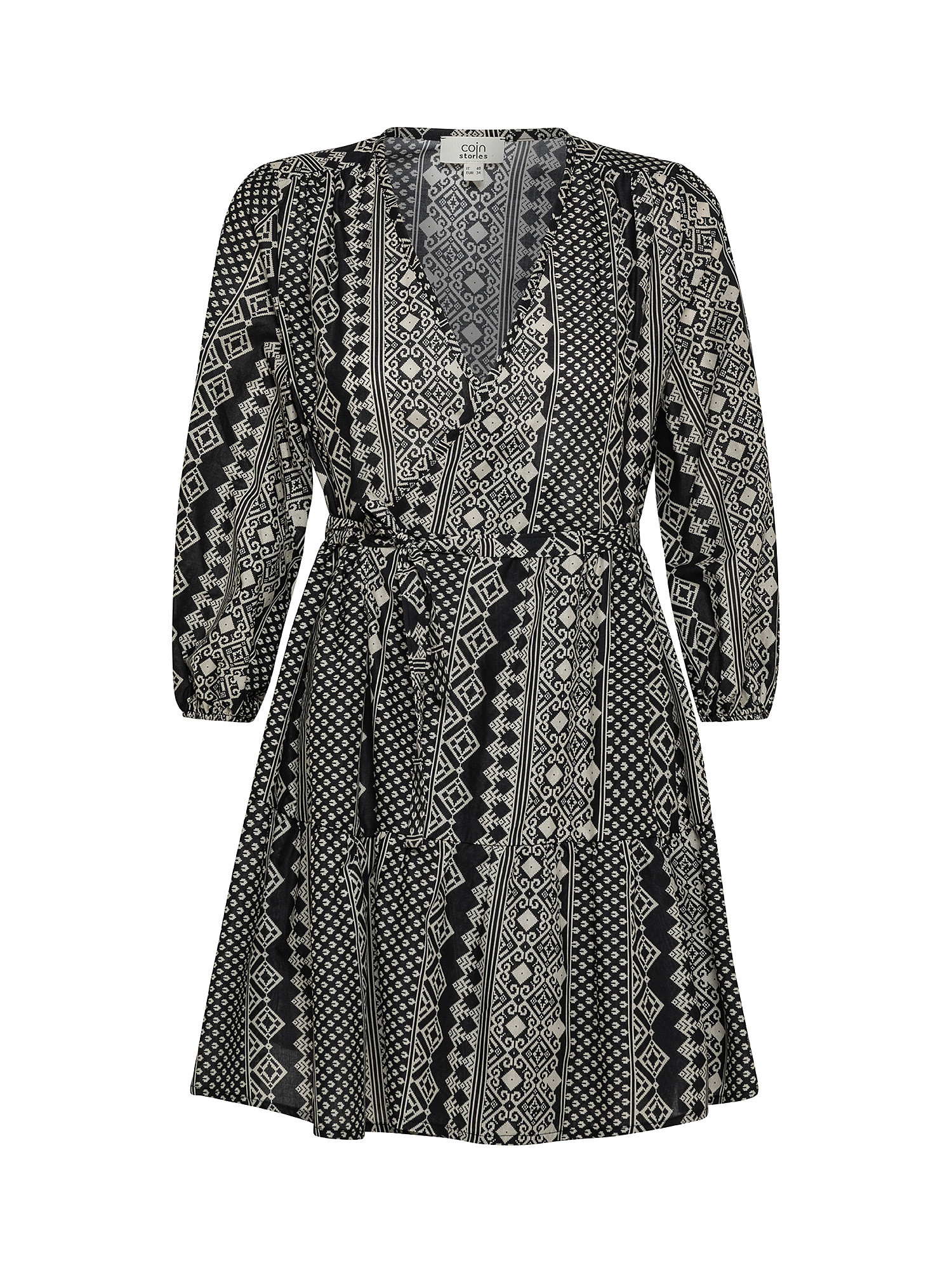 Patterned dress, Black, large image number 0