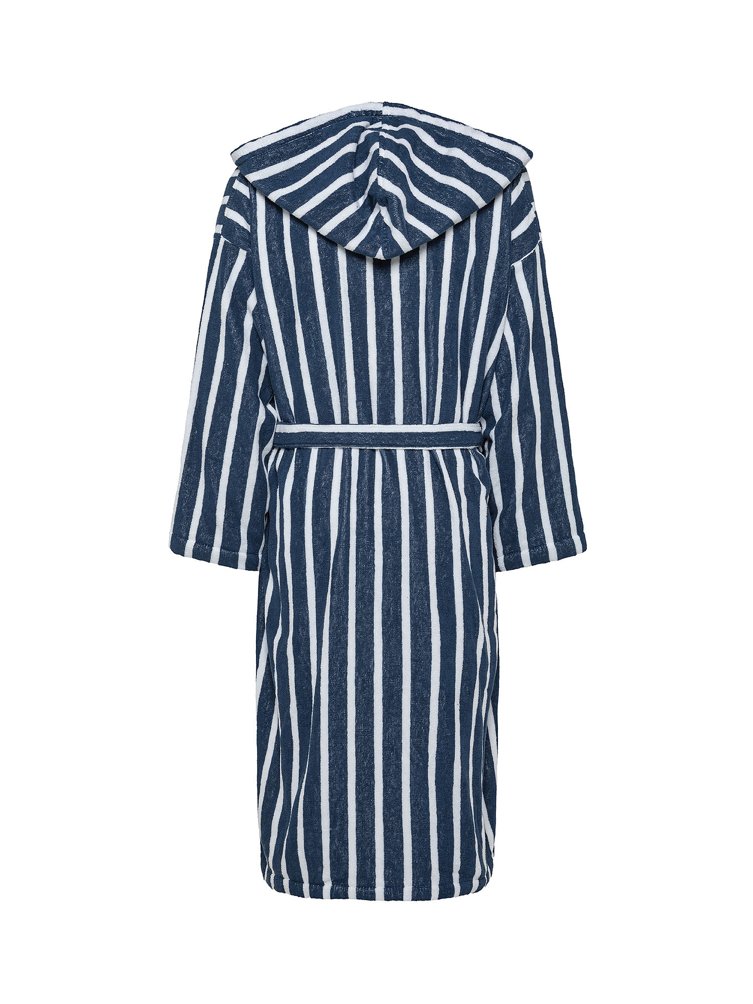 Striped velor cotton bathrobe, Blue, large image number 1
