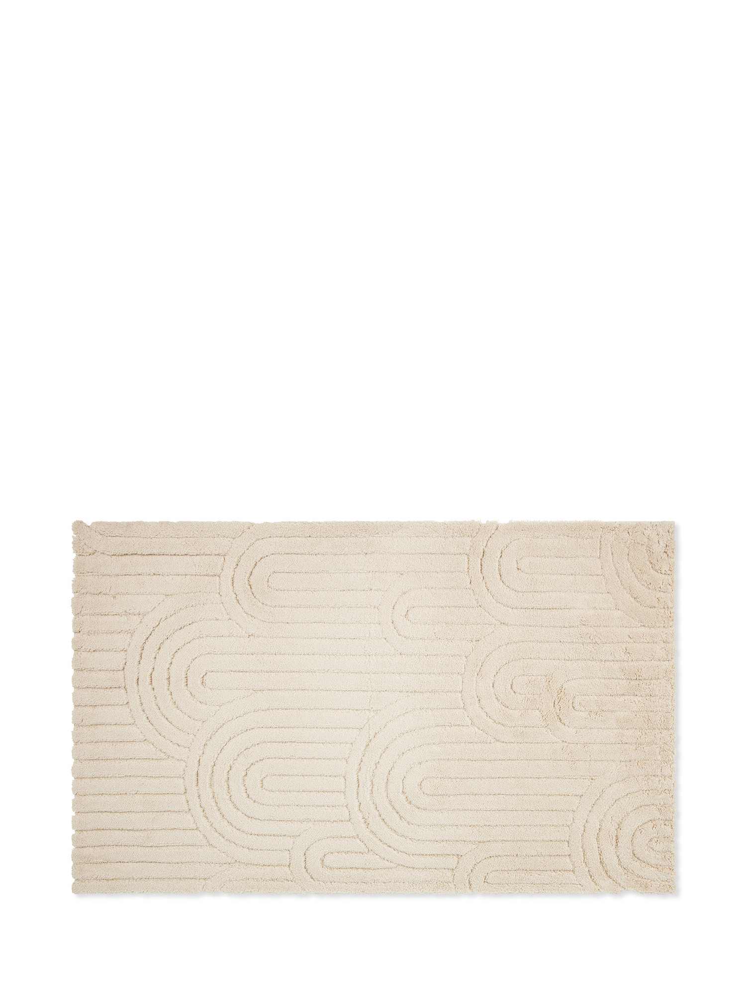 Tappeto bagno in cotone riciclato , Beige, large image number 0