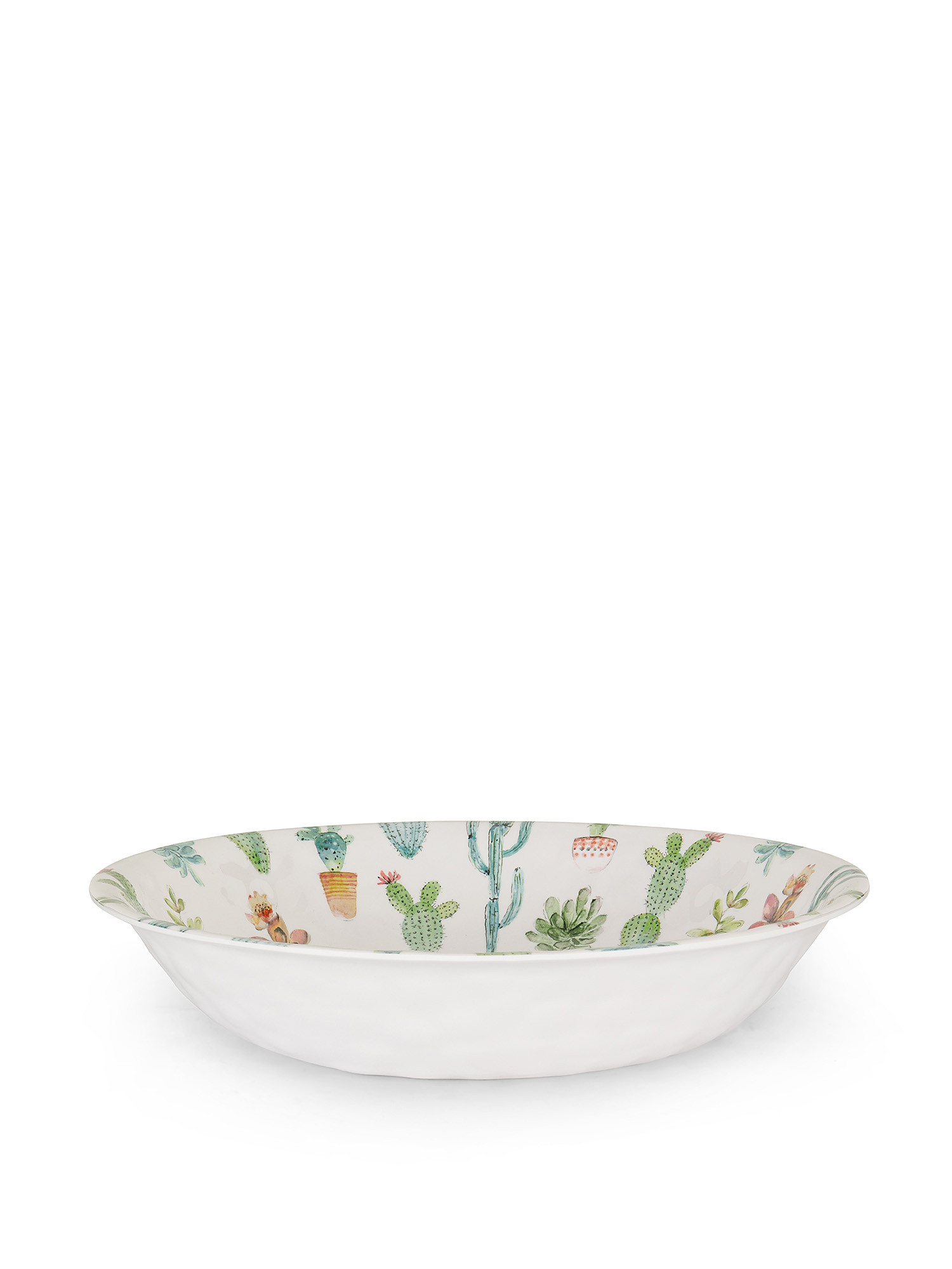 Melamine salad bowl with cactus motif, White, large image number 0