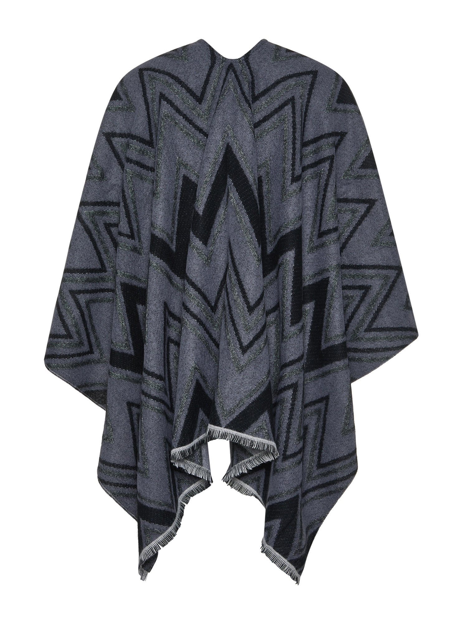 Koan - Cape with zig-zag pattern, Grey, large image number 1