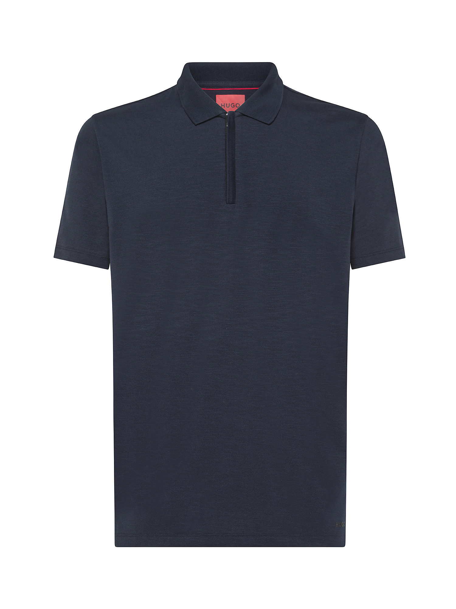 Hugo - Cotton blend polo shirt, Dark Blue, large image number 0