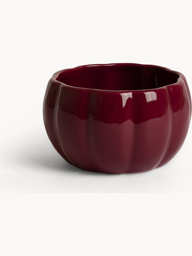 Pumpkin-shaped porcelain bowl