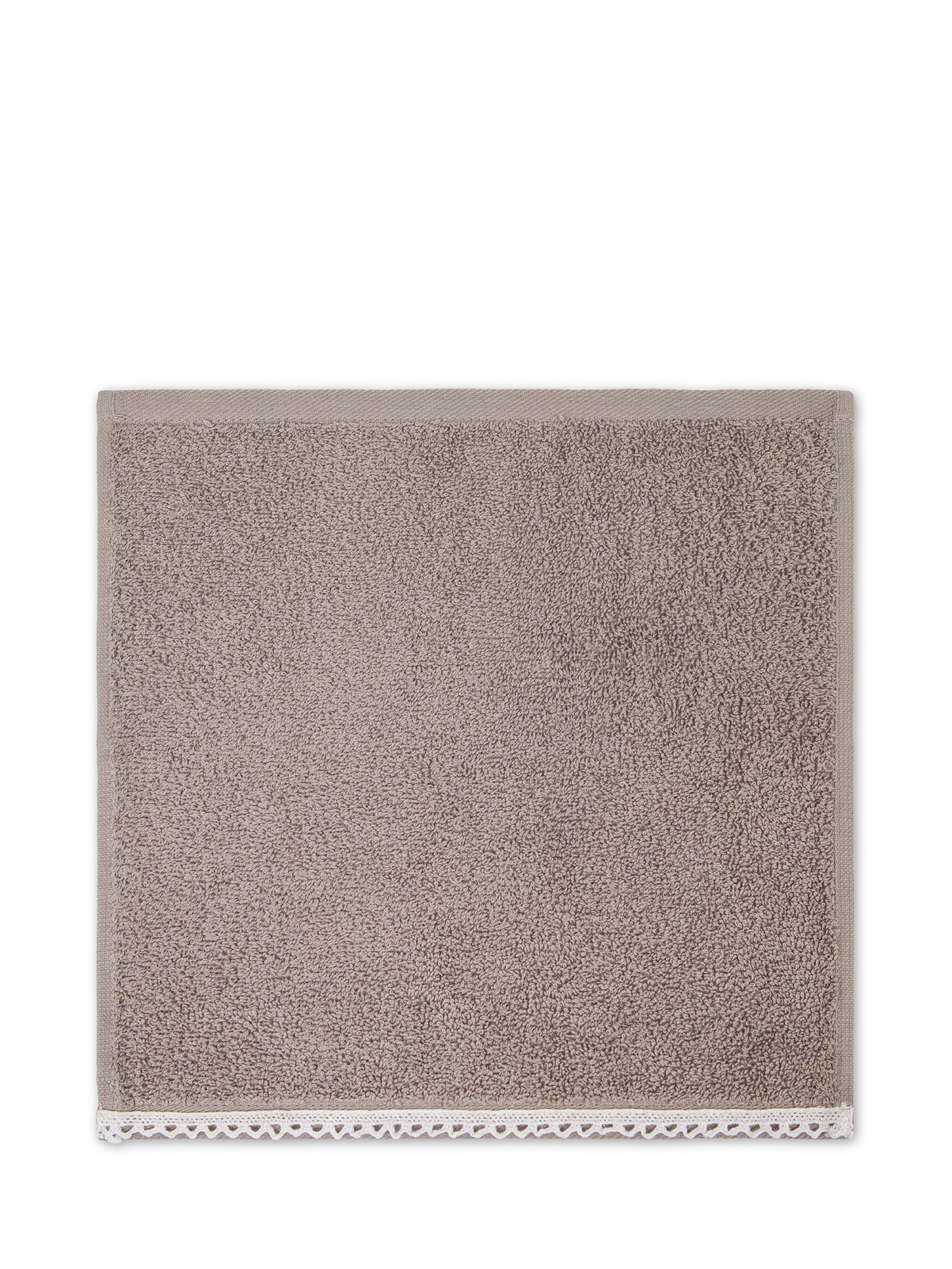 Set of 3 cotton washcloths with lace edge, Grey, large image number 2