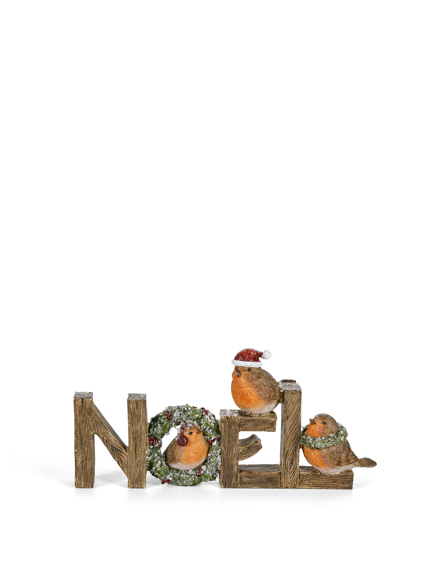 Scritta decorativa Noel in resina, Marrone, large image number 0