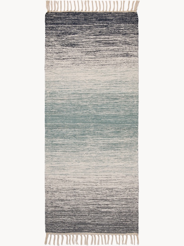 Tappeto da cucina in cotone intrecciato con frangette