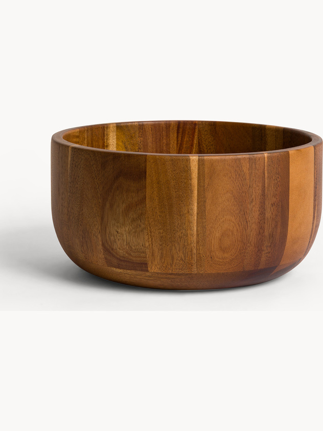Acorn wood salad bowl with laser-etched logo