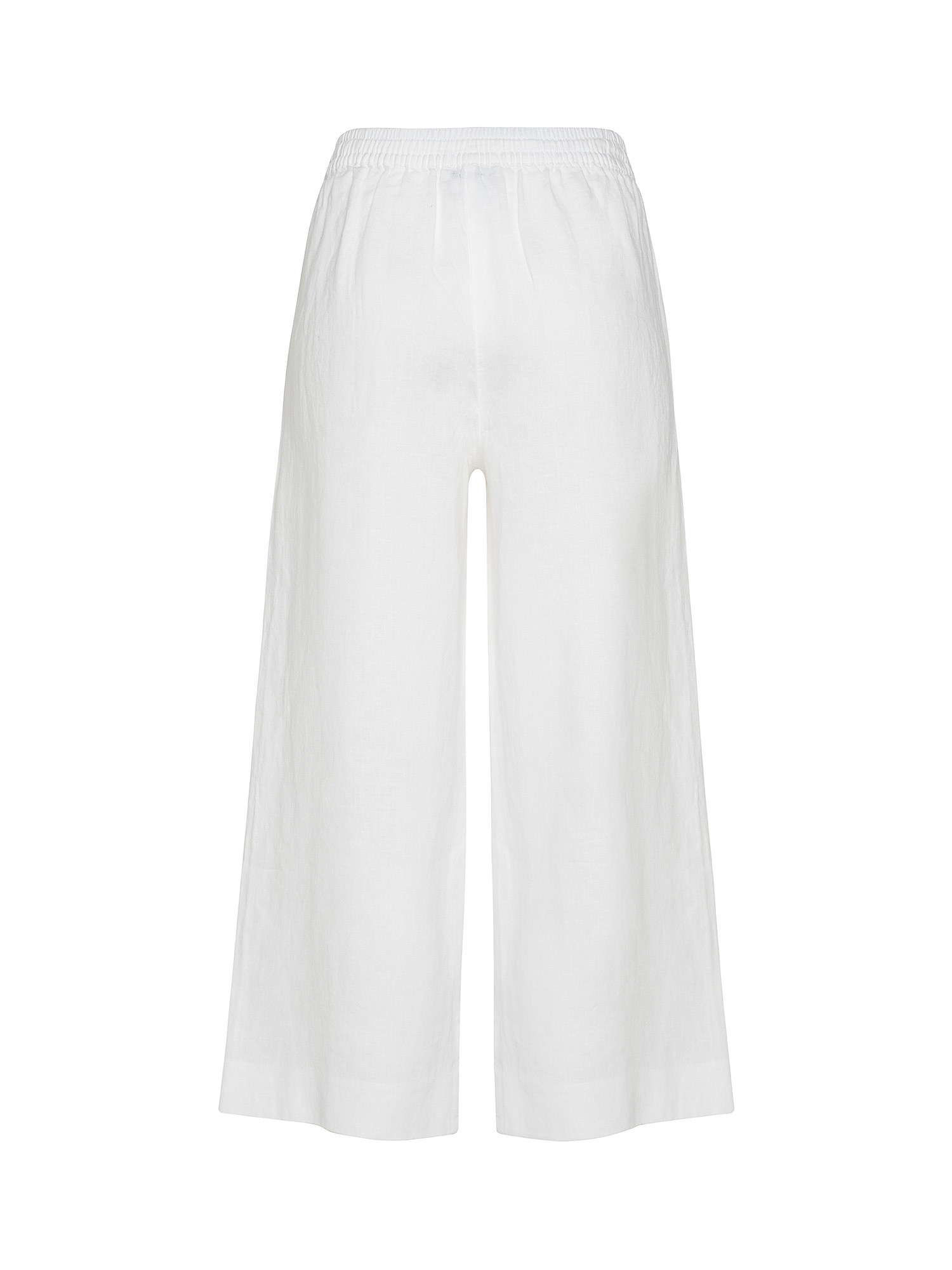 Pantalone a gamba ampia in lino, Bianco, large image number 1