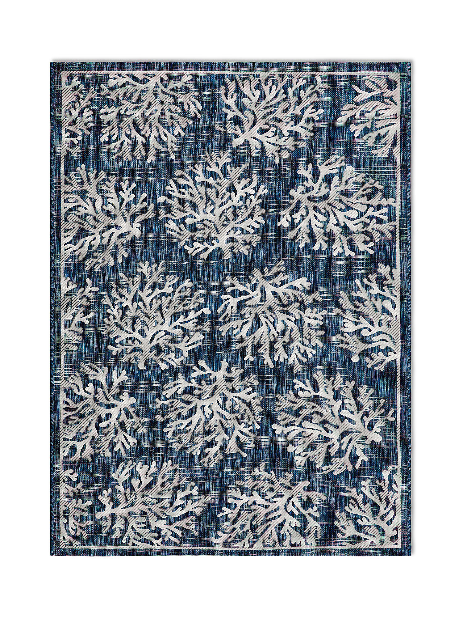 Coral motif outdoor rug, Blue, large image number 0