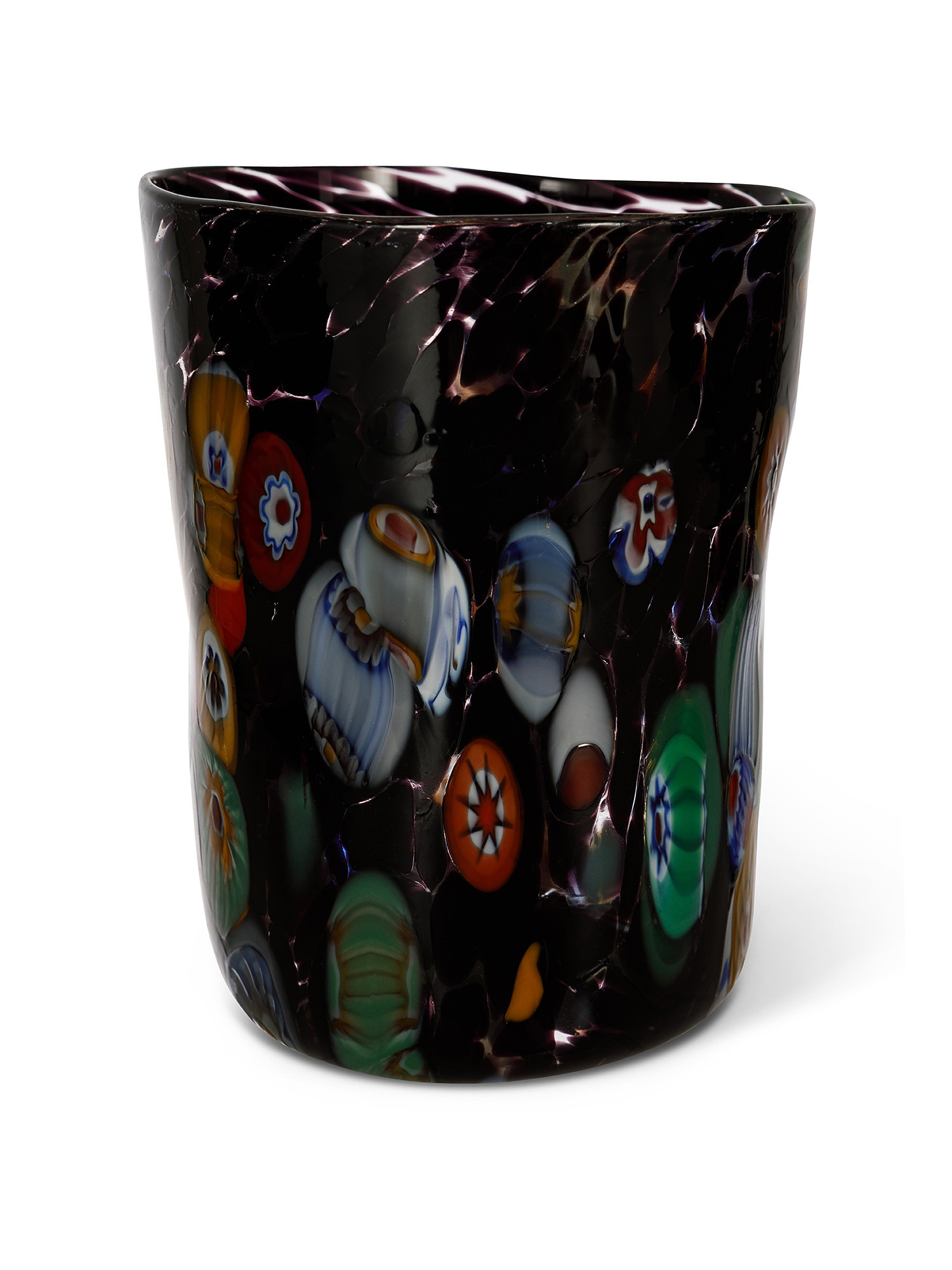 Handmade Murano glass tumbler, Black, large image number 1