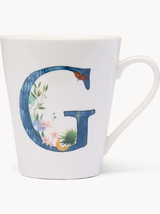 Mug in new bone china lettera G