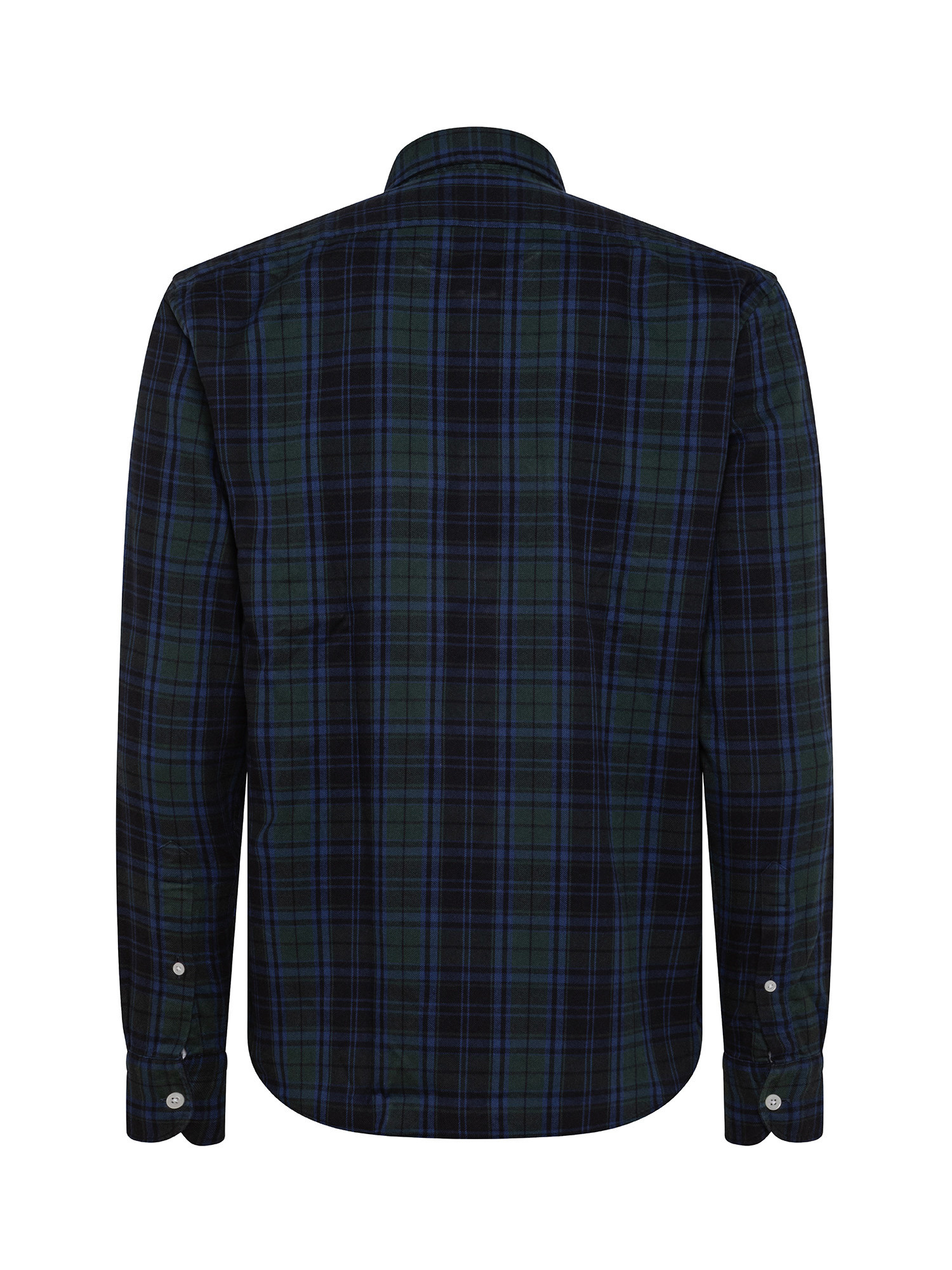 Camicia tailor fit in morbida flanella di cotone organico, Blu, large image number 1