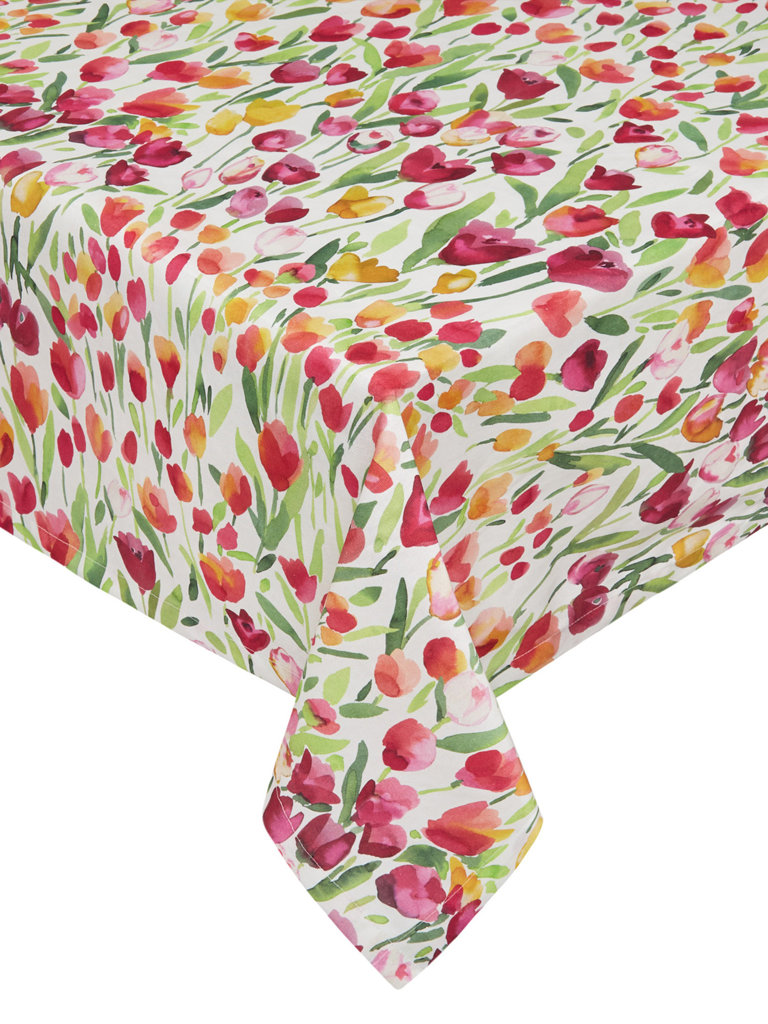Water repellent cotton panama tablecloth with tulip print, Multicolor, large image number 3