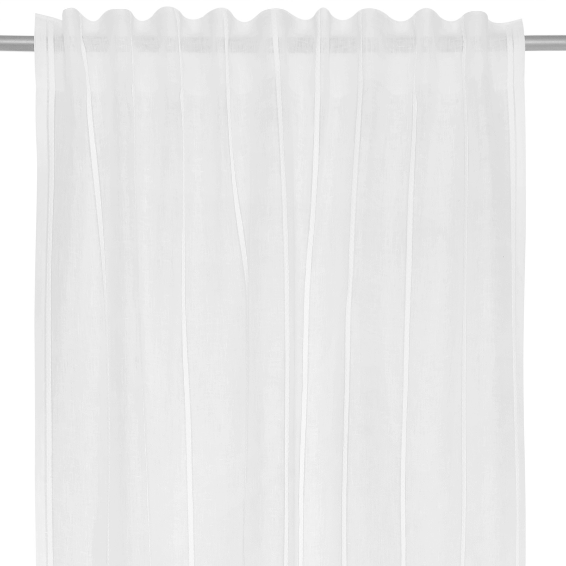 Tenda misto lino con applicazioni, Bianco, large image number 3