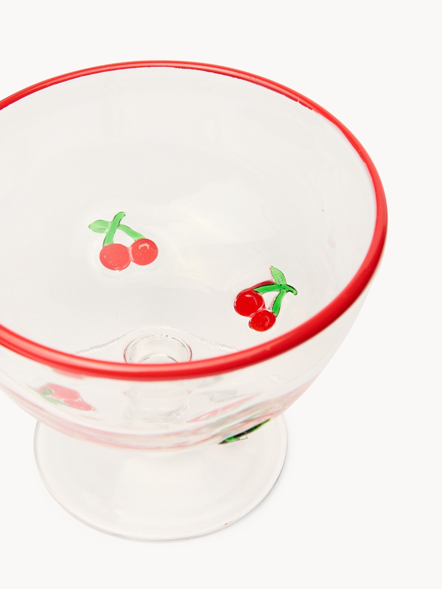 Coppetta in vetro motivo ciliegie - Prezzo di lancio, Trasparente, large image number 1