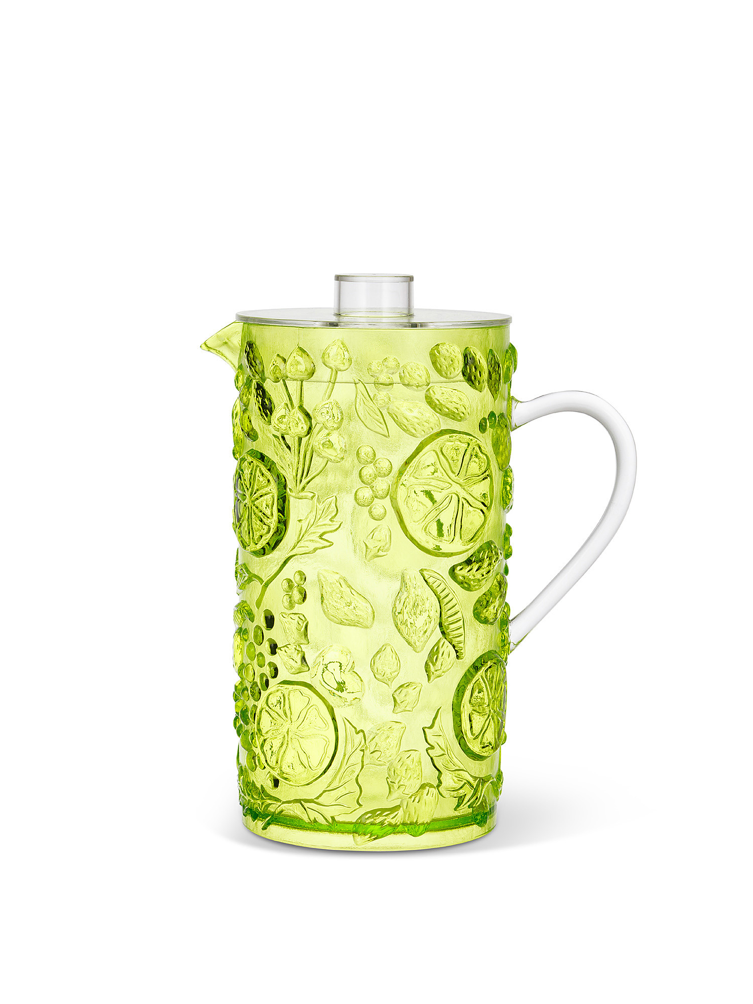 Plastic jug with fruit motif, Lime Green, large image number 0