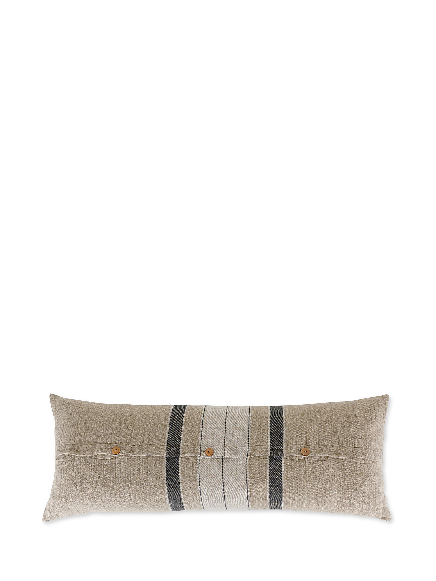 Yarn-dyed pure linen cushion 35x90cm, Beige, large image number 1