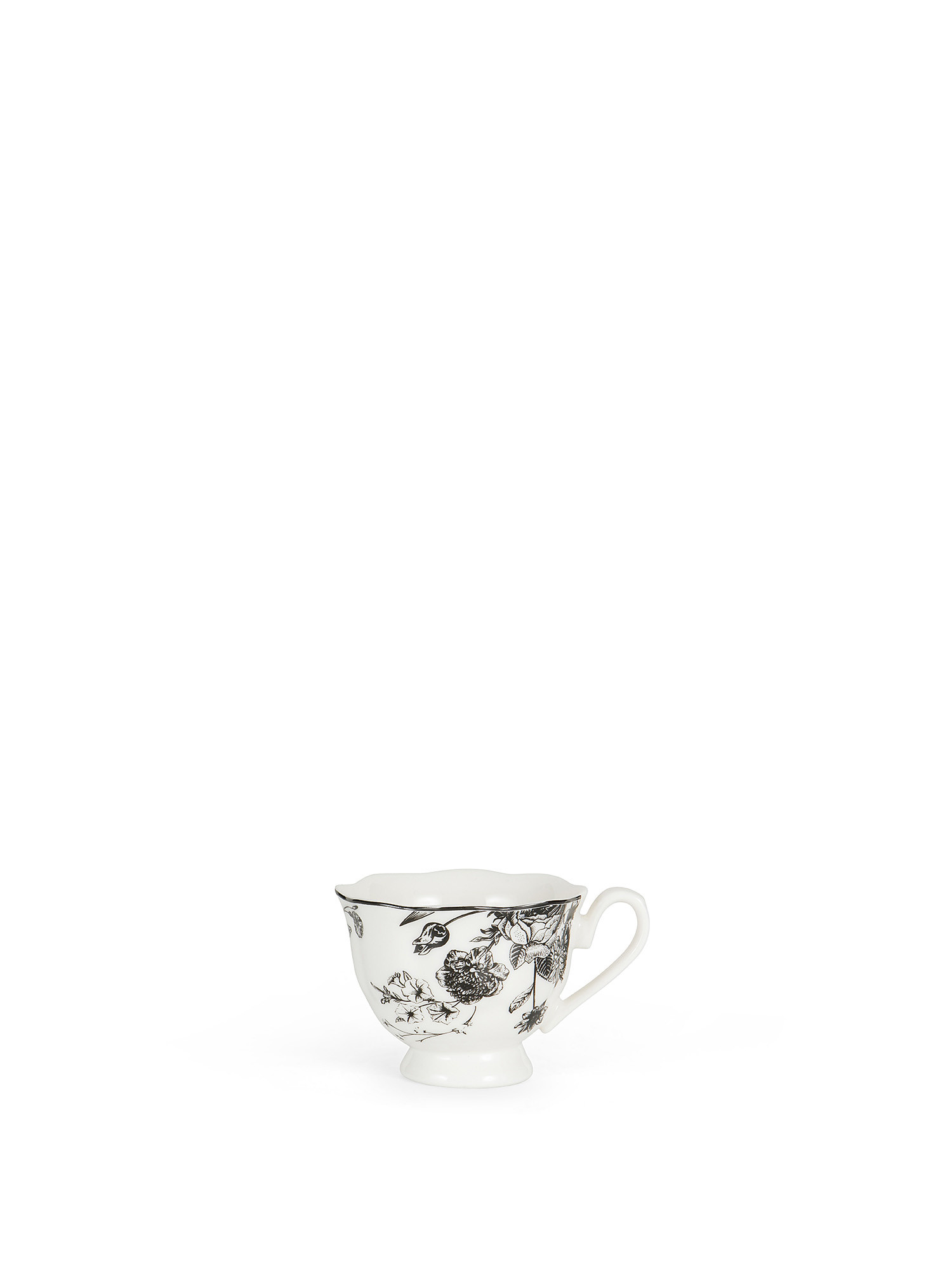New bone china coffee cup with flowers, White, large image number 0