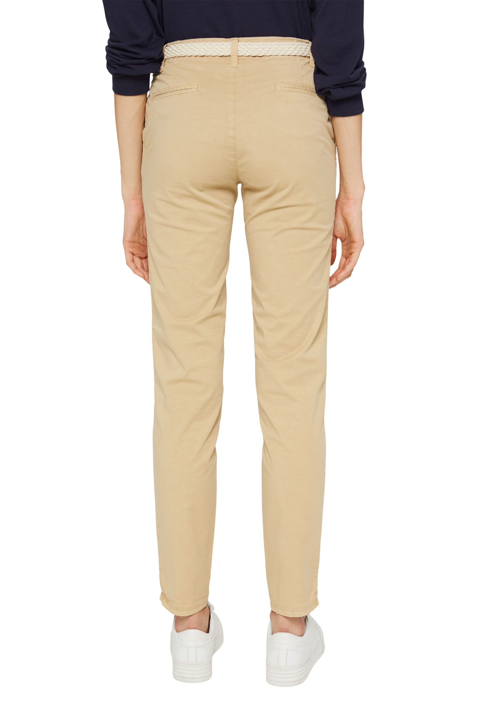 Chino trousers with woven belt, Beige, large image number 2