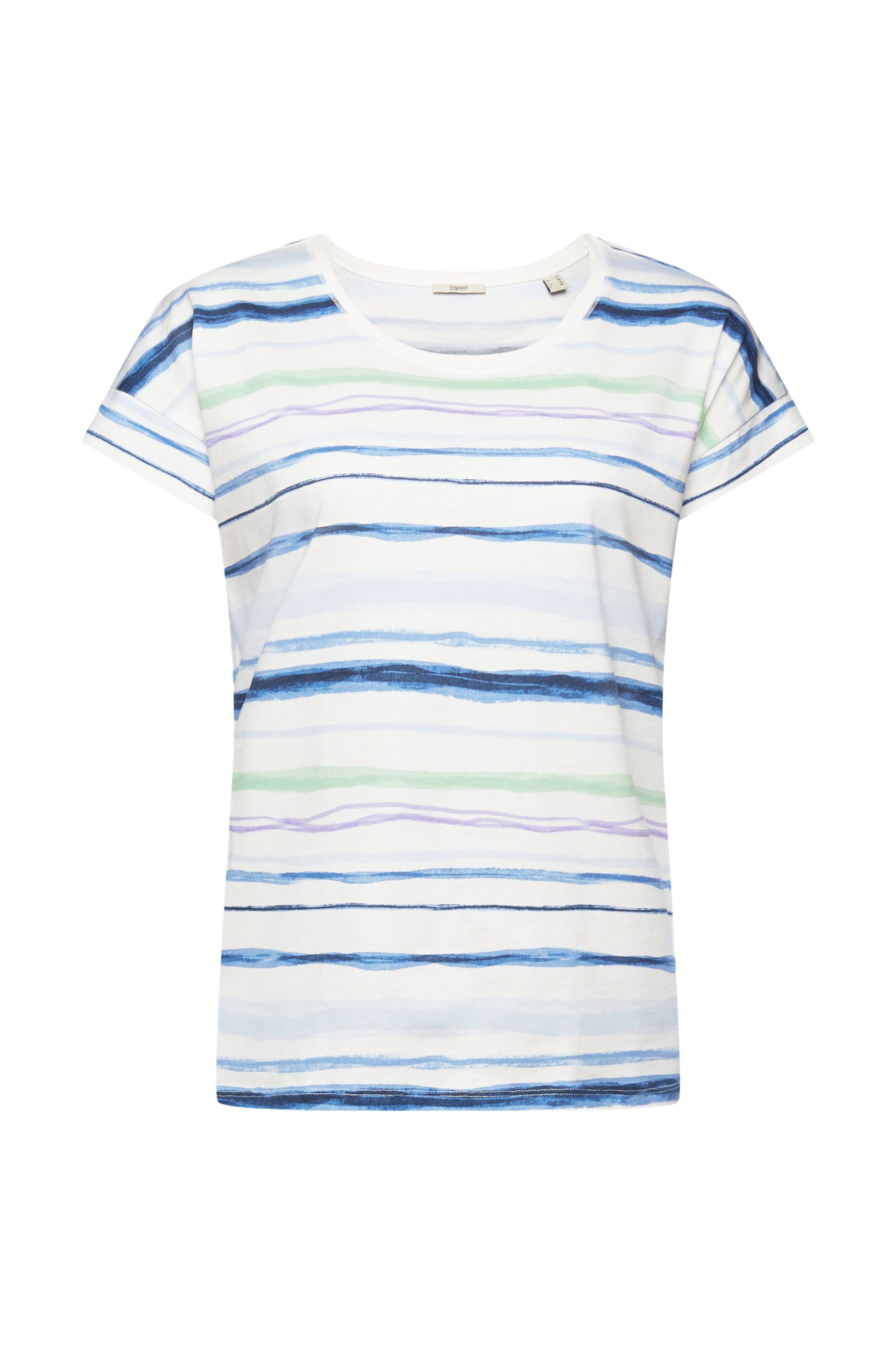 Esprit - Striped cotton T-shirt, Blue, large image number 0