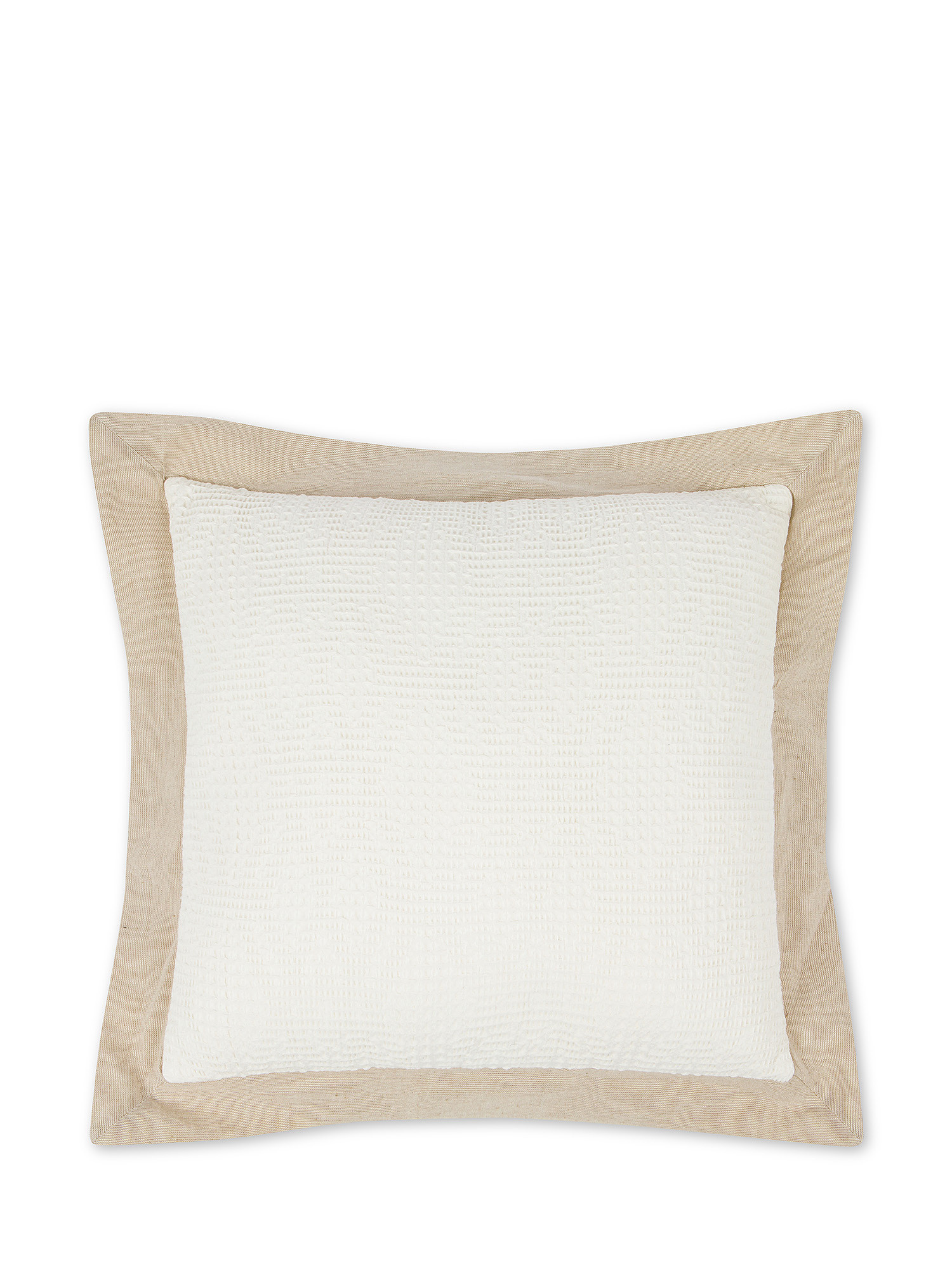 45x45 cm cushion in honeycomb weave cotton, White, large image number 0
