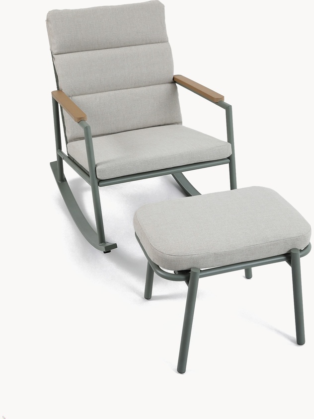 Set di sedia a dondolo e poggiapiedi Relax