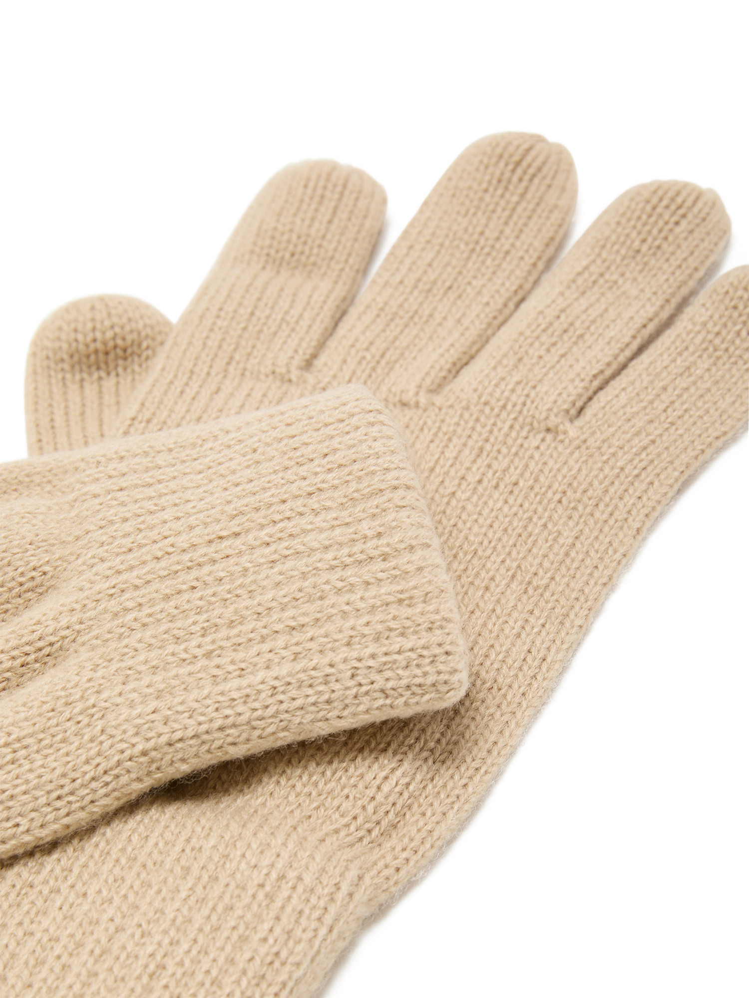 Luca D'Altieri - Basic knitted gloves, Beige, large image number 1