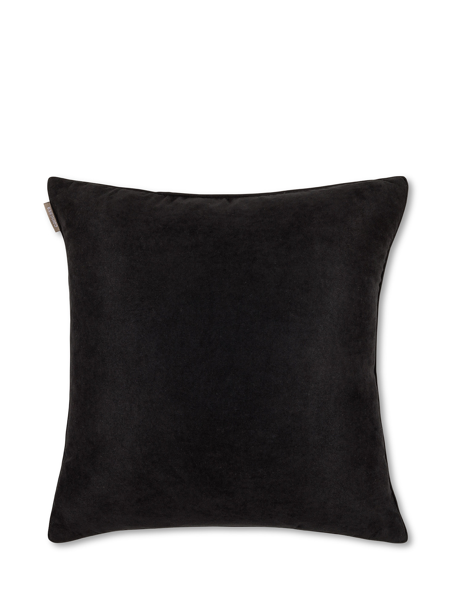 Solid color melange cushion, Black, large image number 0