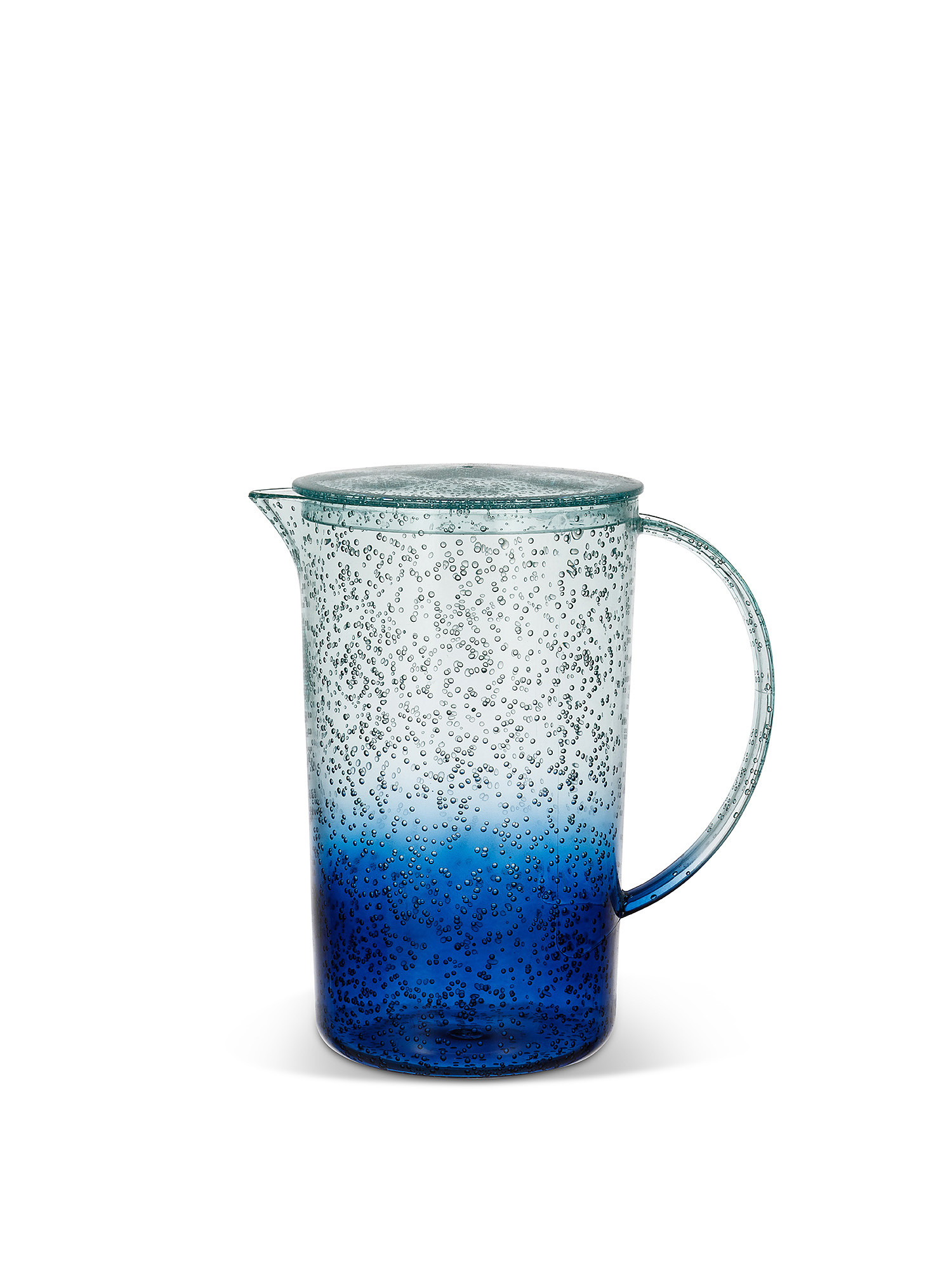 Transparent bubble-effect plastic carafe, Light Blue, large image number 0