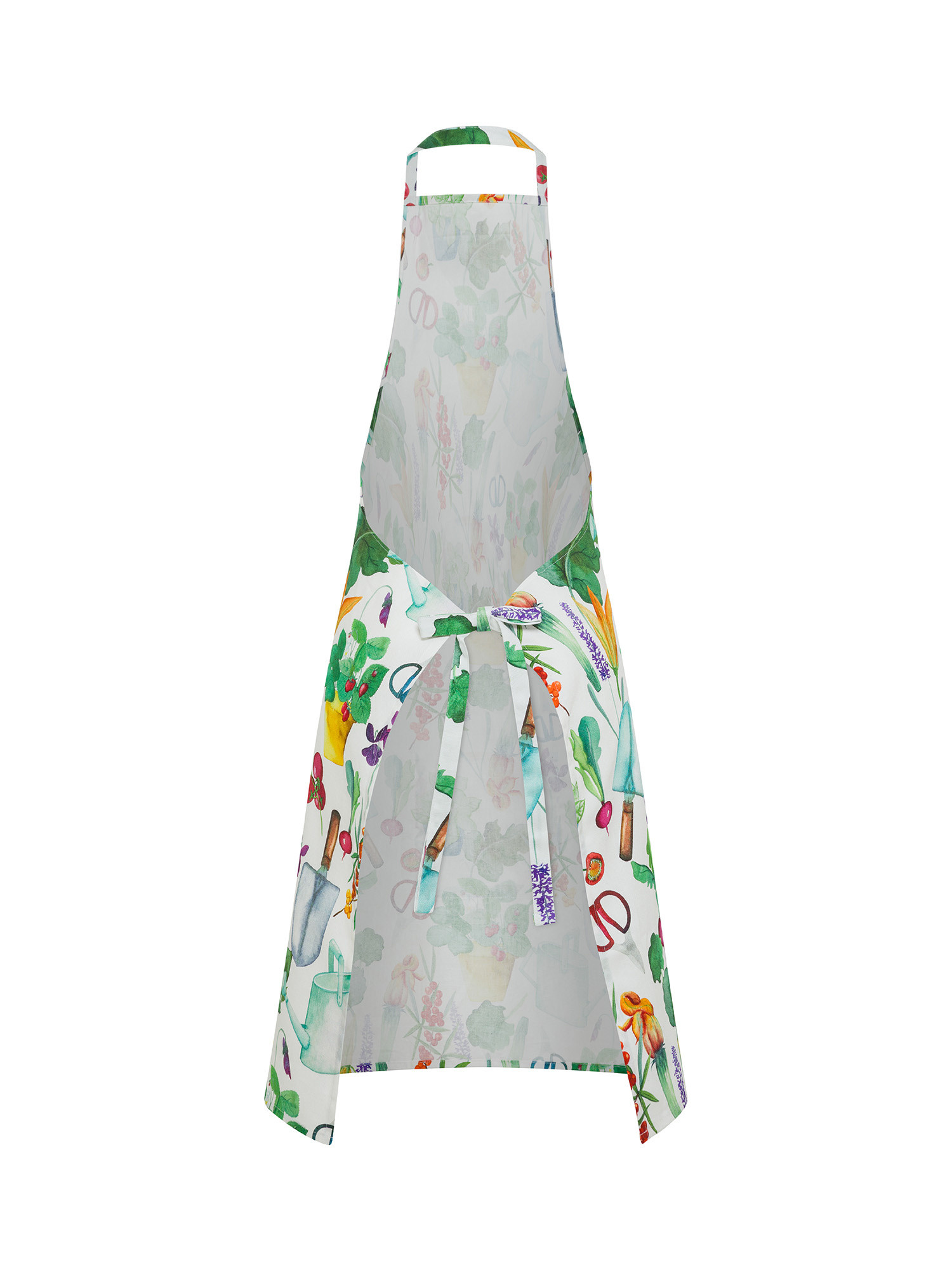 Vegetable print cotton panama kitchen apron, Multicolor, large image number 1