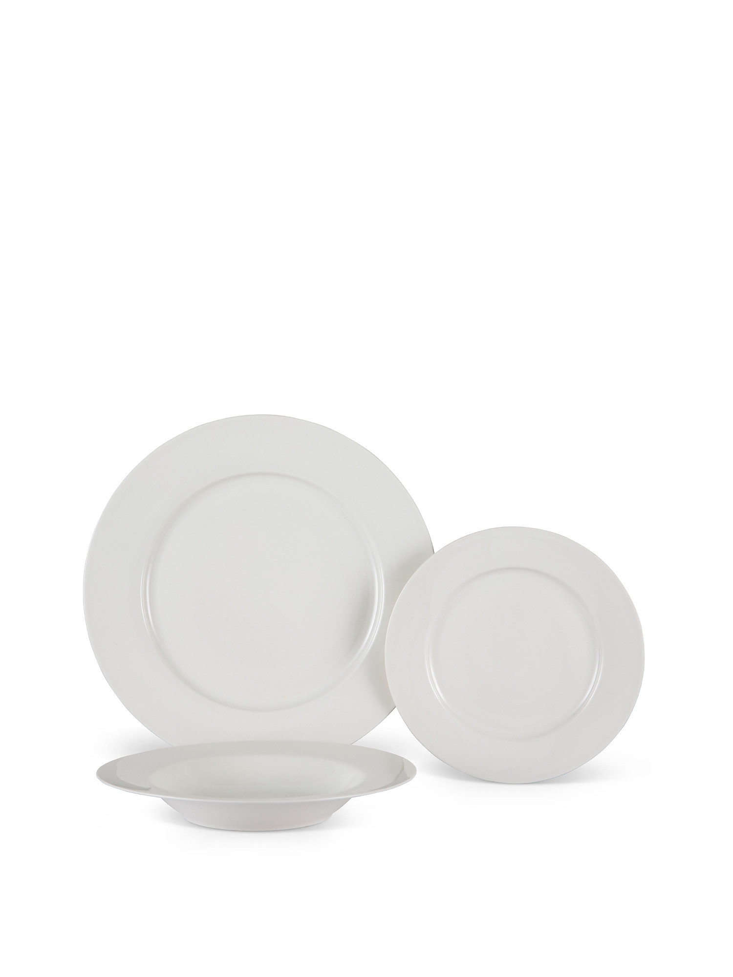 Set 18 new bone china plates Falda, White, large image number 0