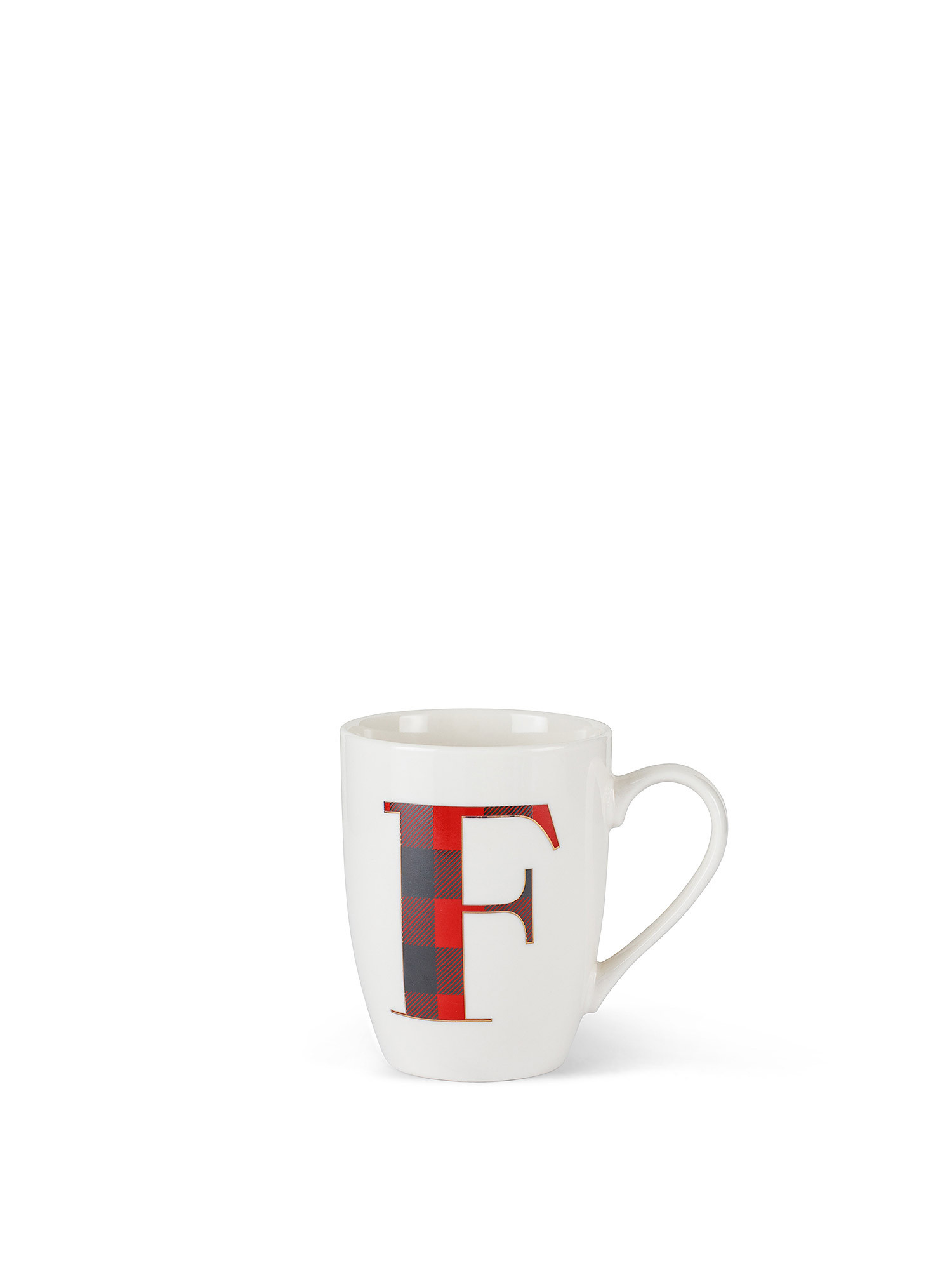 Mug new bone china letter F, White, large image number 0