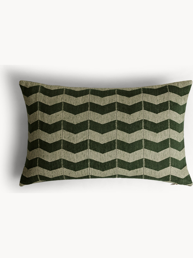Cuscino 35x55 cm in mohair righe zigzag