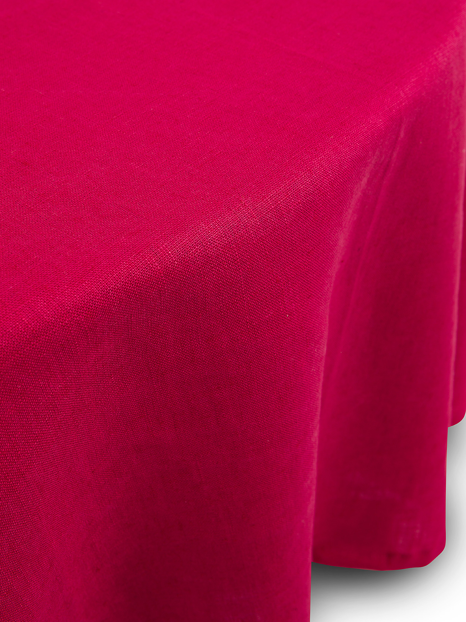 Solid color pure linen round tablecloth, Cherry Red, large image number 1