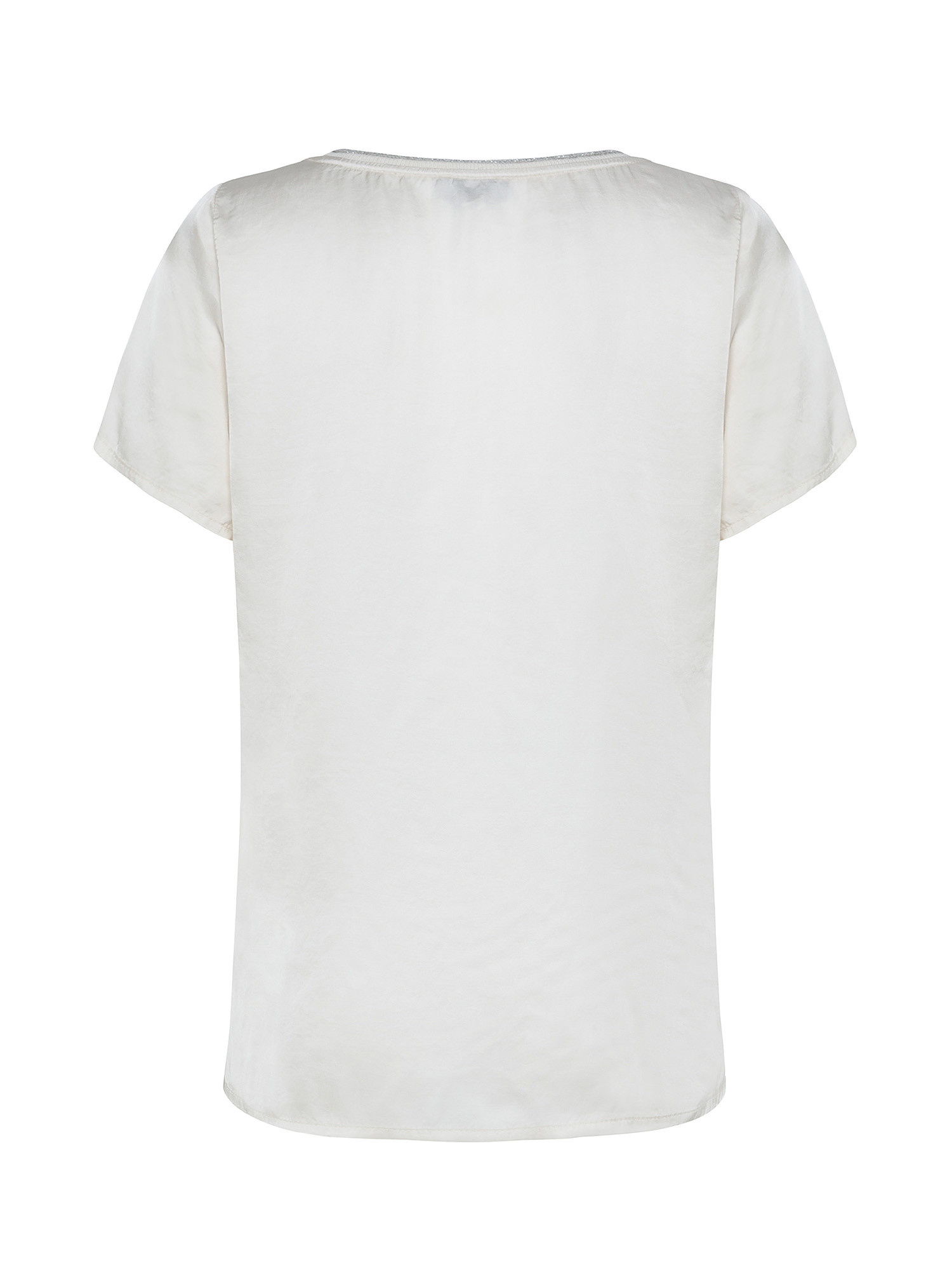 T-shirt con lurex, Bianco panna, large