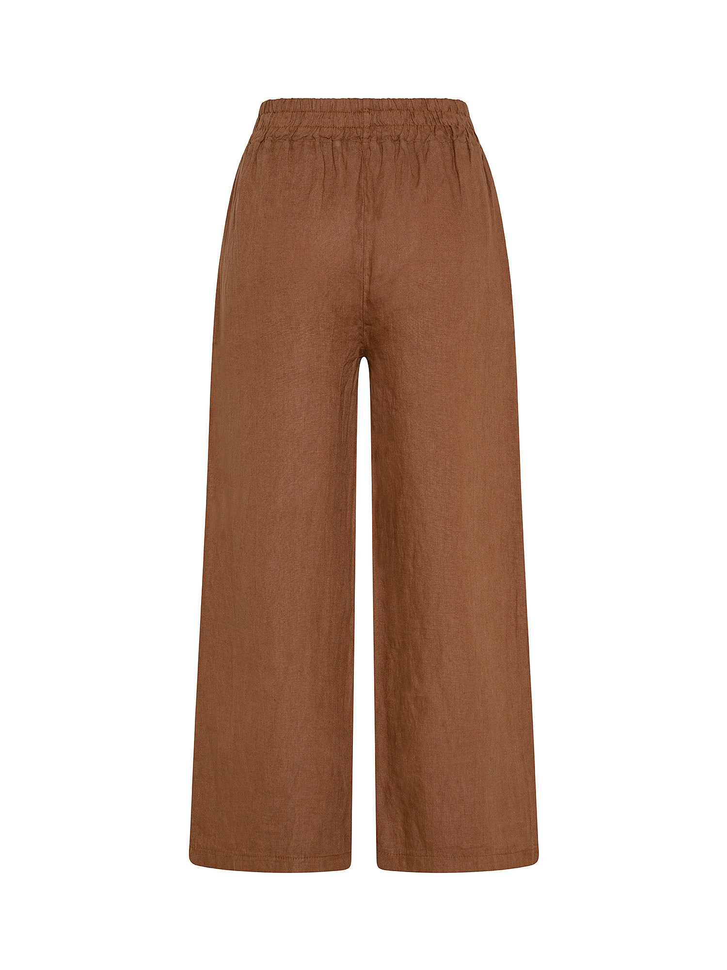 Pure linen trousers with sash, Brown, large image number 1