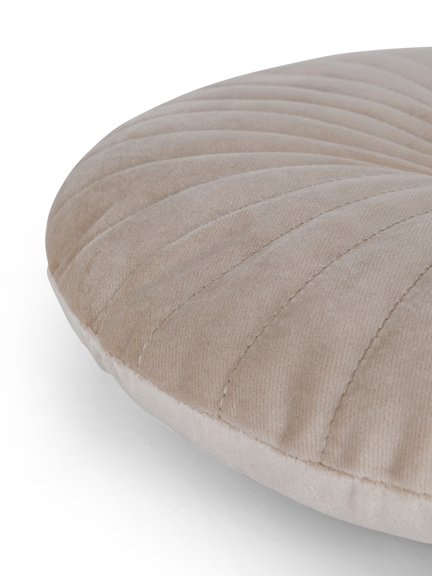 Round velvet cushion, Beige, large image number 2