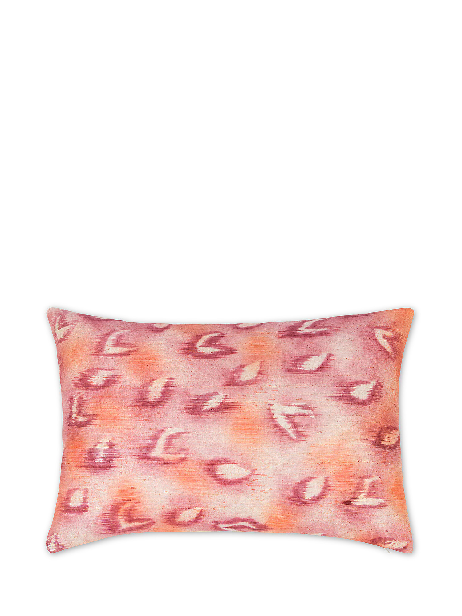 Ikat print silk cushion 35x50cm, Pink, large image number 0