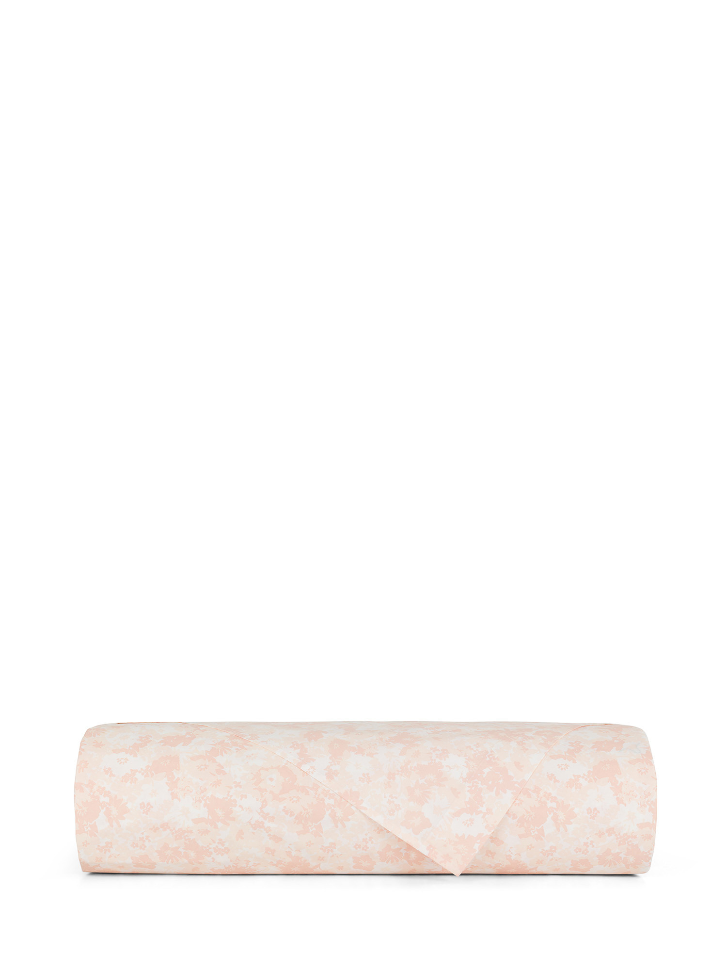 Flat sheet in percale cotton with floral pattern, Pink, large image number 1