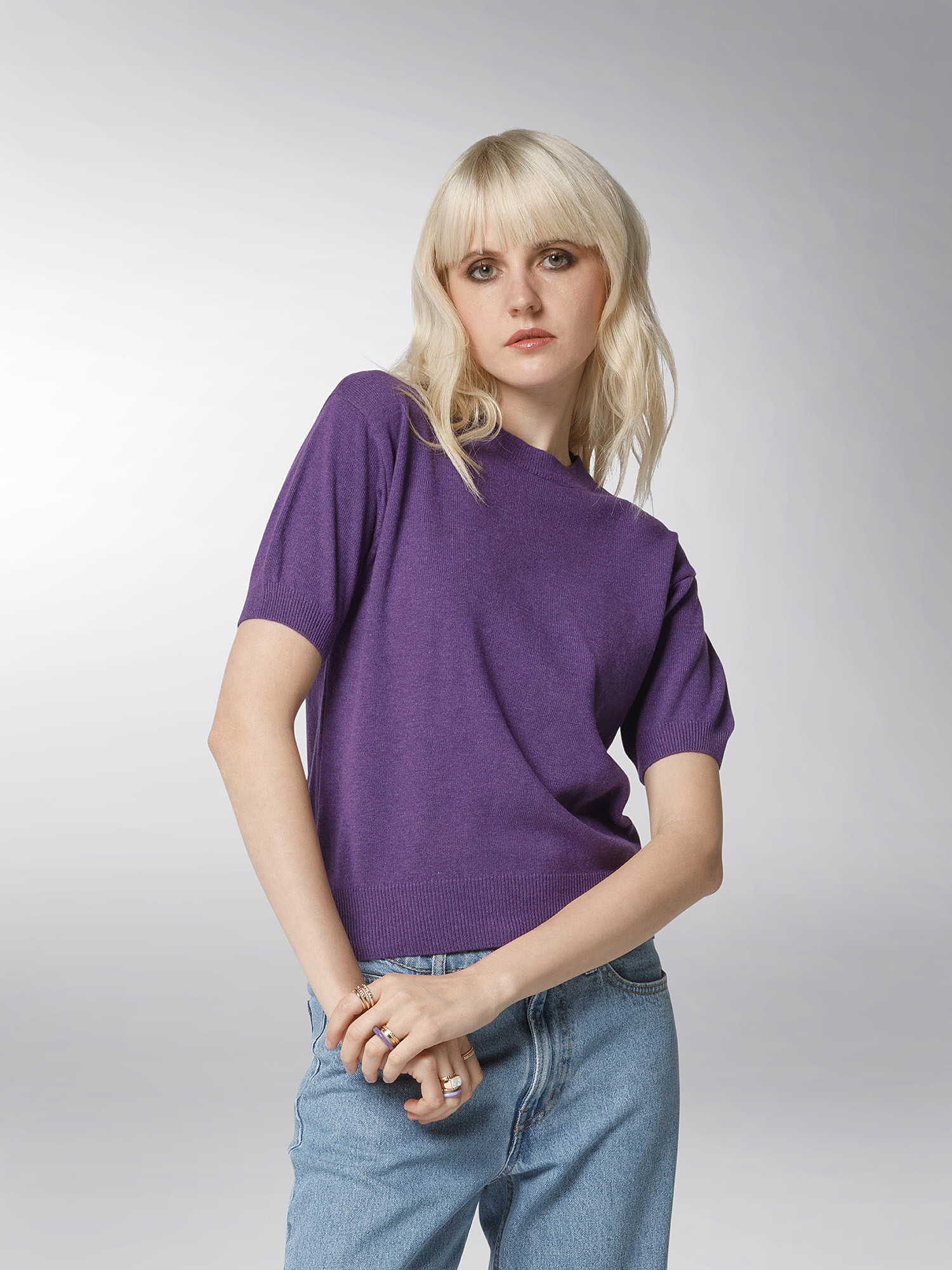 K Collection - Crewneck sweater, Purple, large image number 3