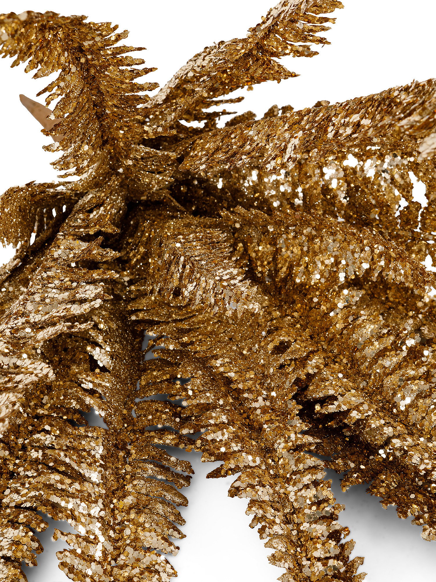 Fern branch with glitter, Gold, large image number 1