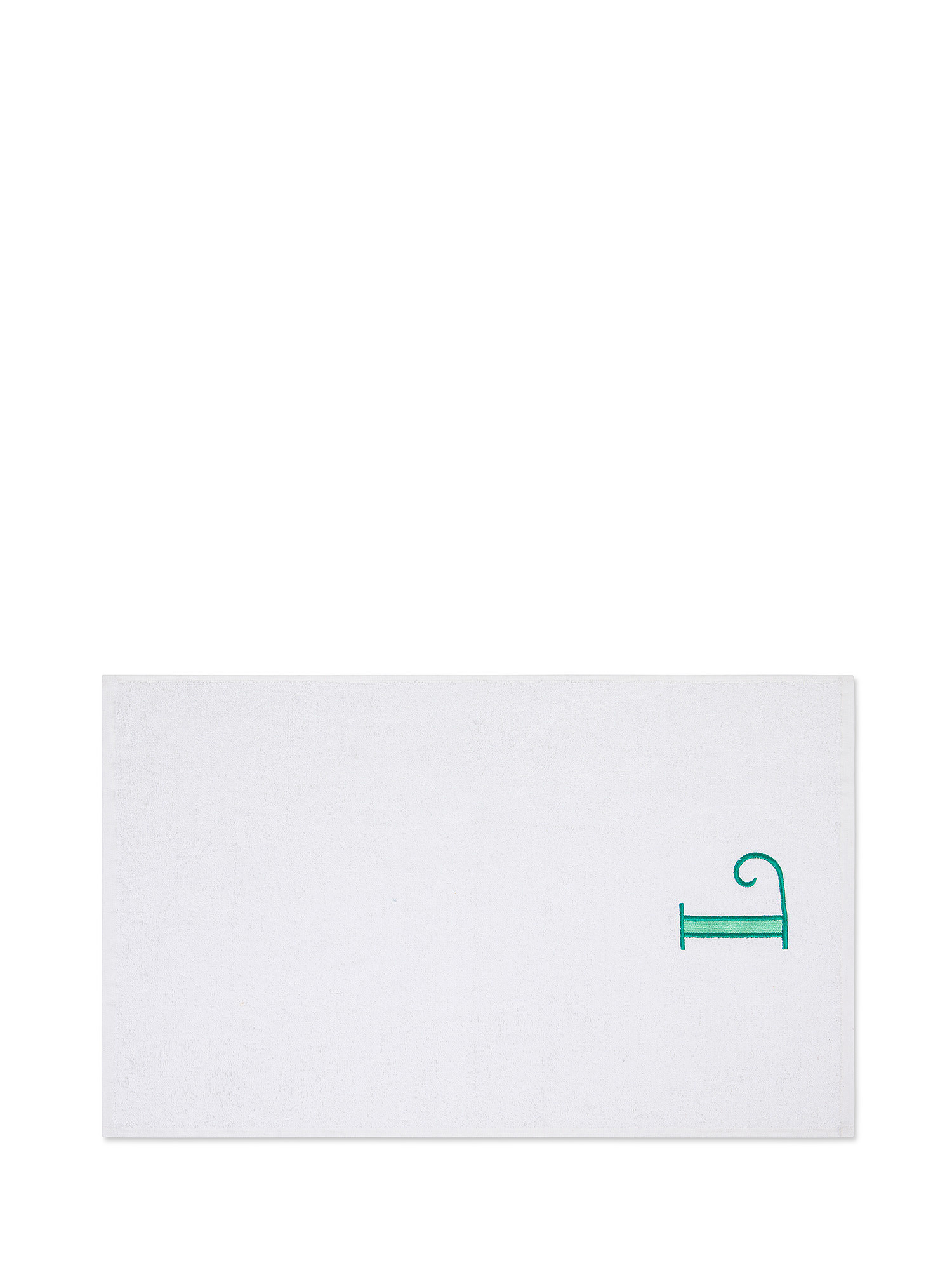 Set asciugamano in spugna ospite e viso con monogramma lettera, Grigio, large image number 1