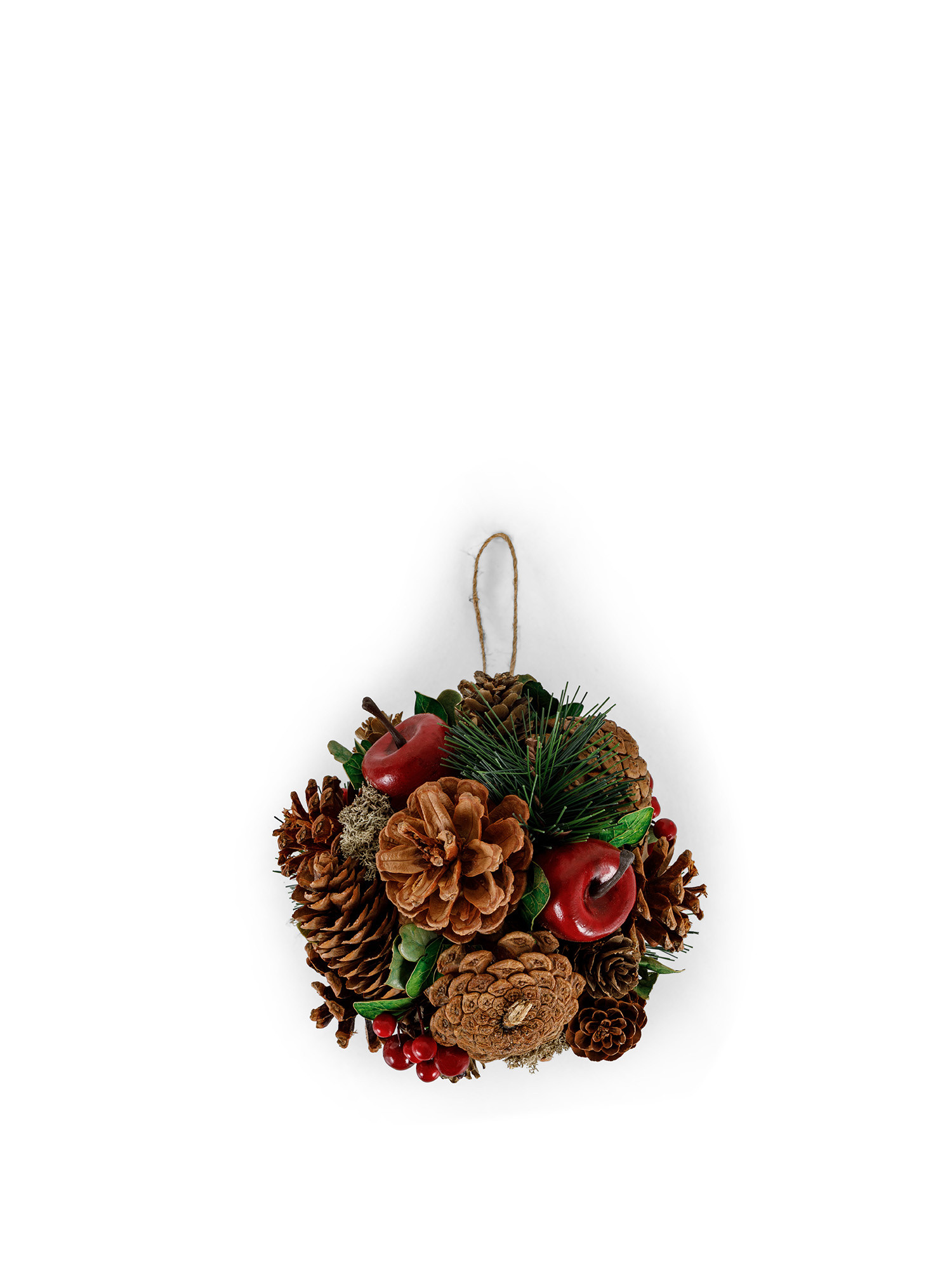 Ball of pine cones and fruit, Brown, large